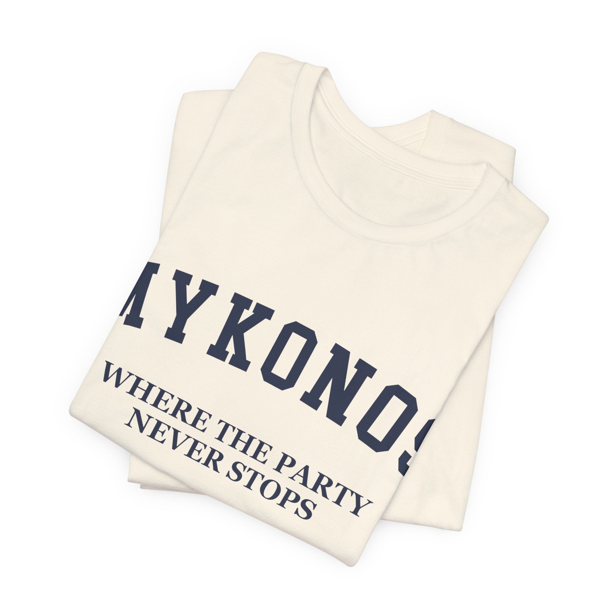 Mykonos Collegiate — 100% Cotton Premium Unisex T-Shirt | BY CHARLES