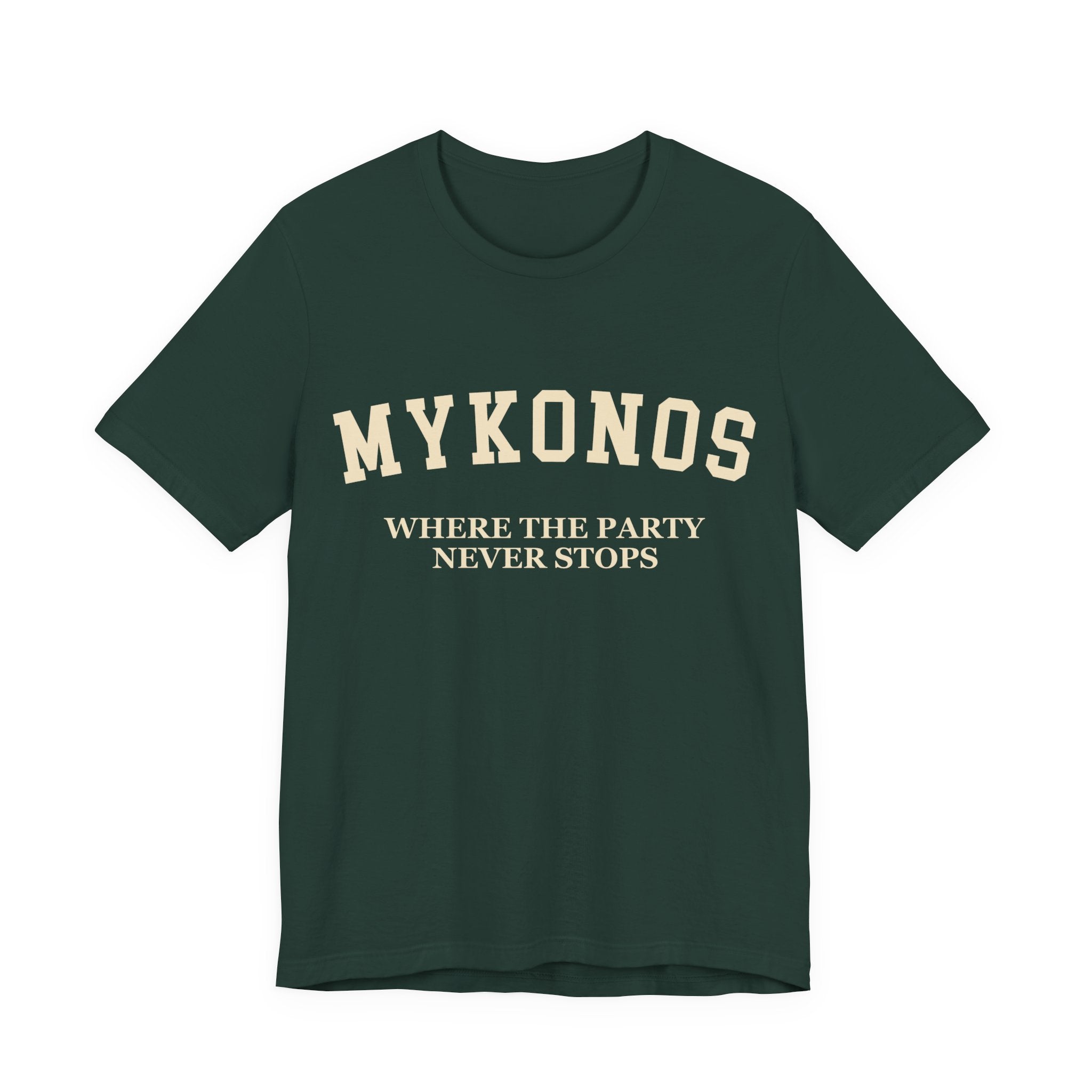 Mykonos Collegiate — 100% Cotton Premium Unisex T-Shirt | BY CHARLES