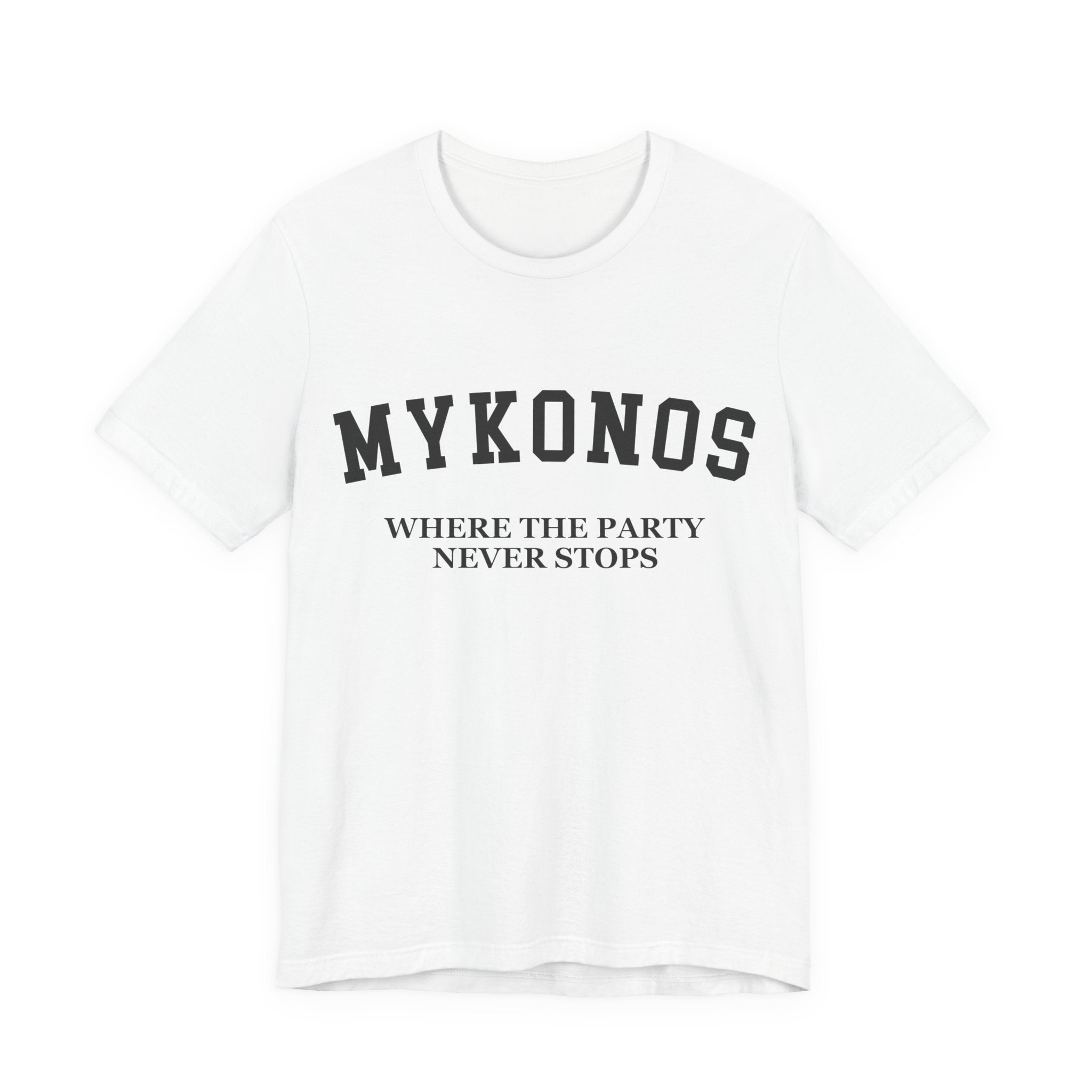 Mykonos Collegiate — 100% Cotton Premium Unisex T-Shirt | BY CHARLES
