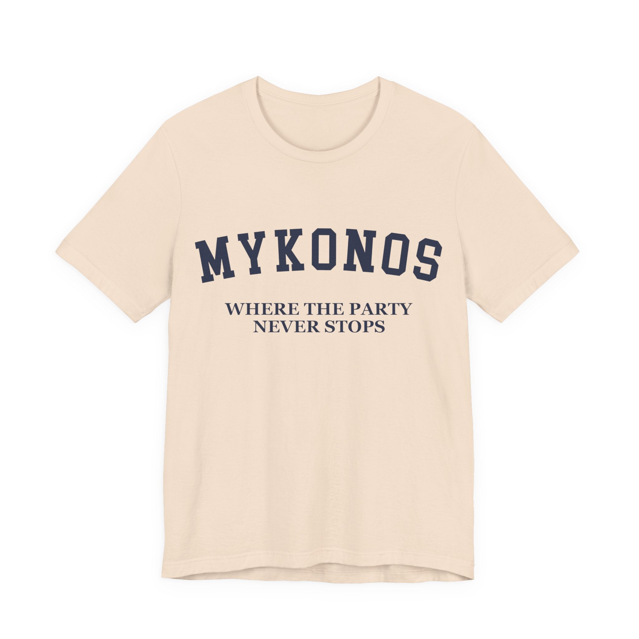 Mykonos Collegiate — 100% Cotton Premium Unisex T-Shirt | BY CHARLES