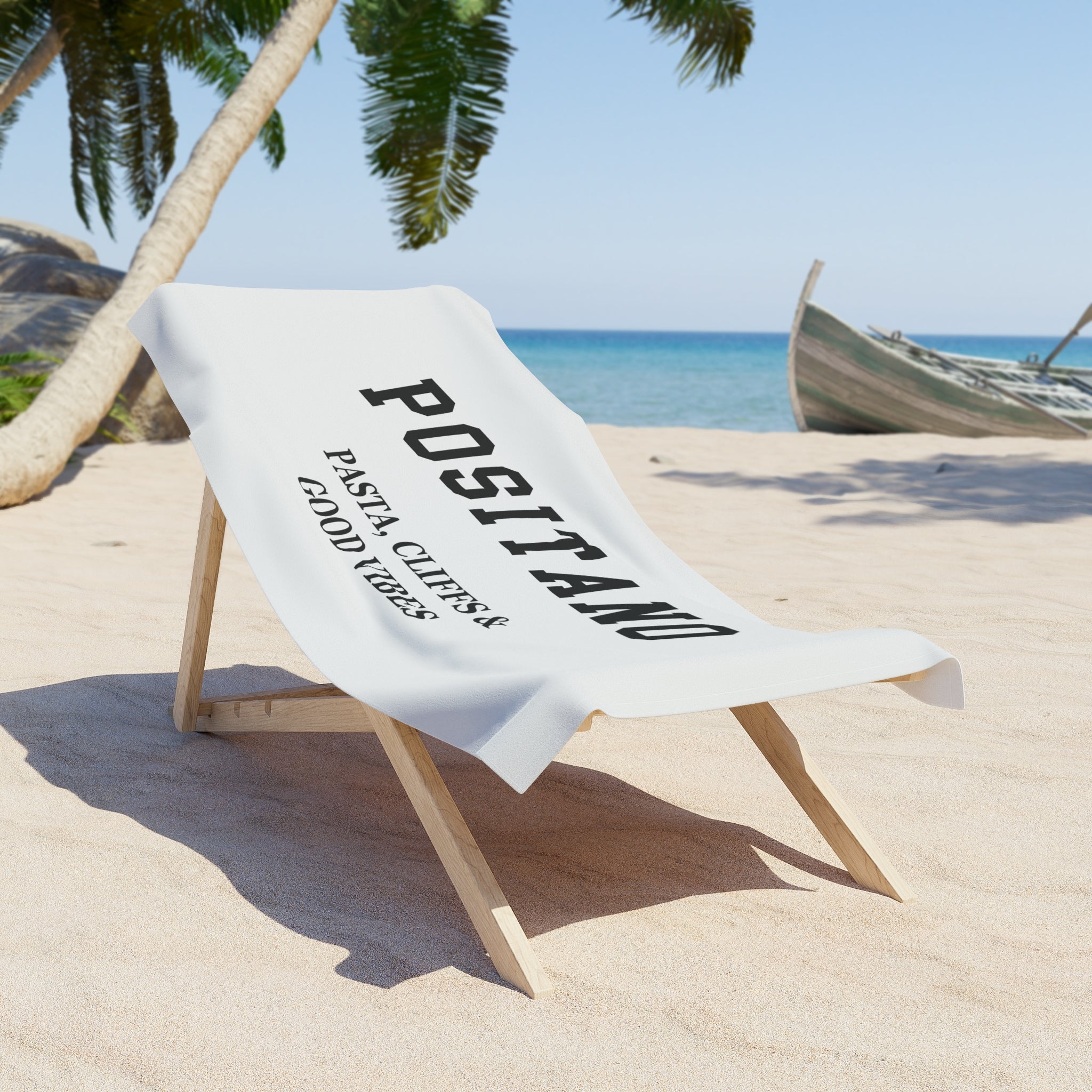 Positano Slogan Series Beach Towel — Premium Oversized | BY CHARLES