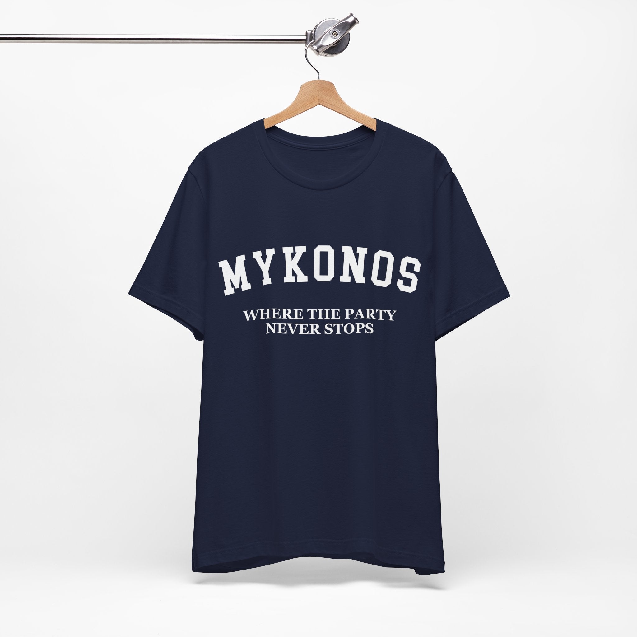 Mykonos Collegiate — 100% Cotton Premium Unisex T-Shirt | BY CHARLES