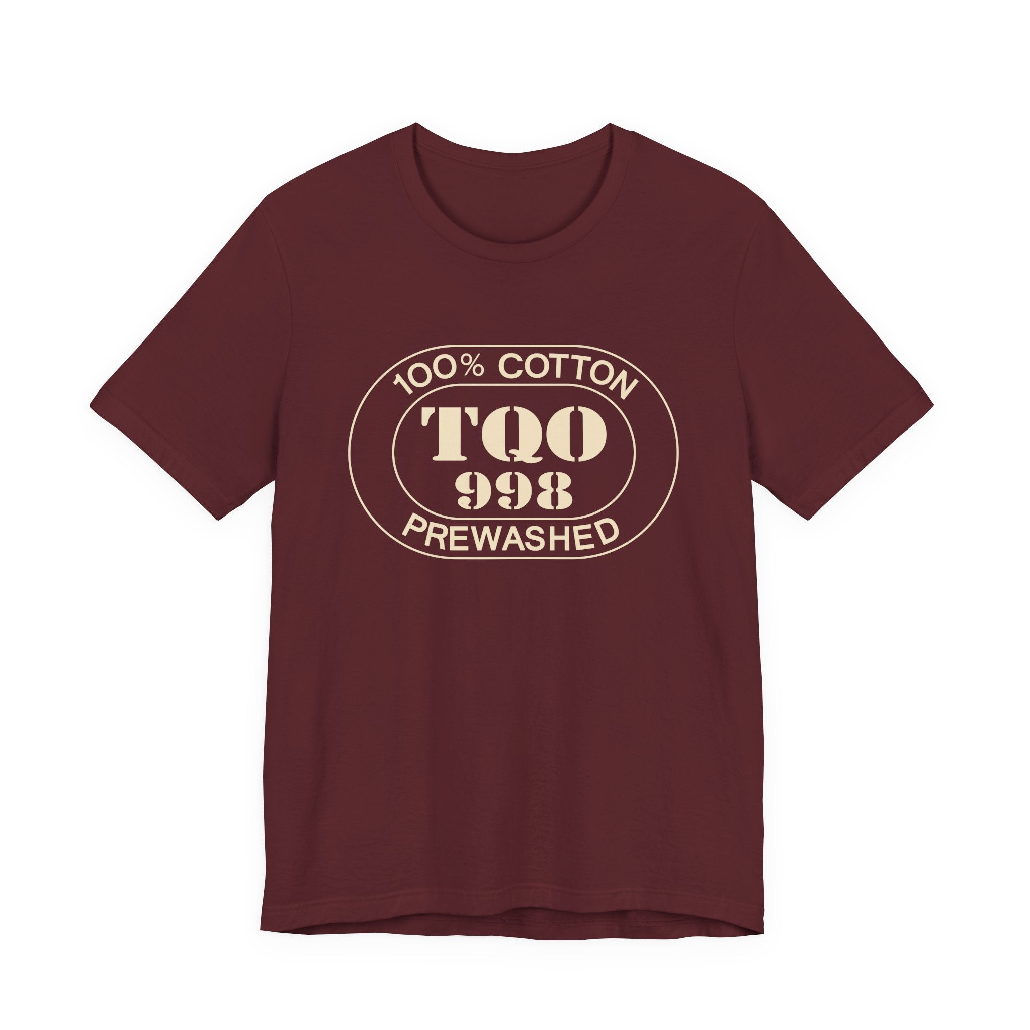 Tulum Airport Oval tee in maroon, front view