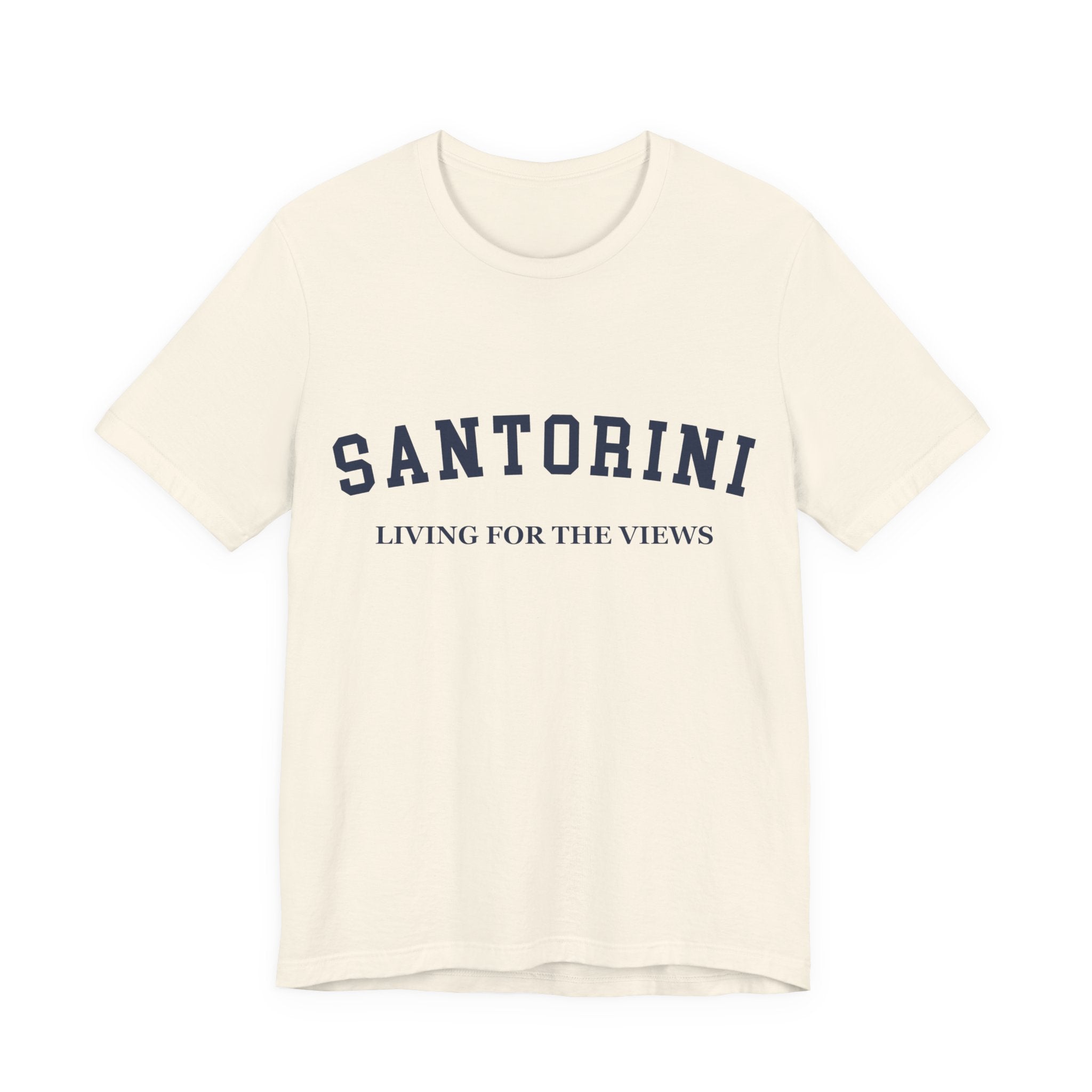 Santorini Collegiate — 100% Cotton Premium Unisex T-Shirt | BY CHARLES