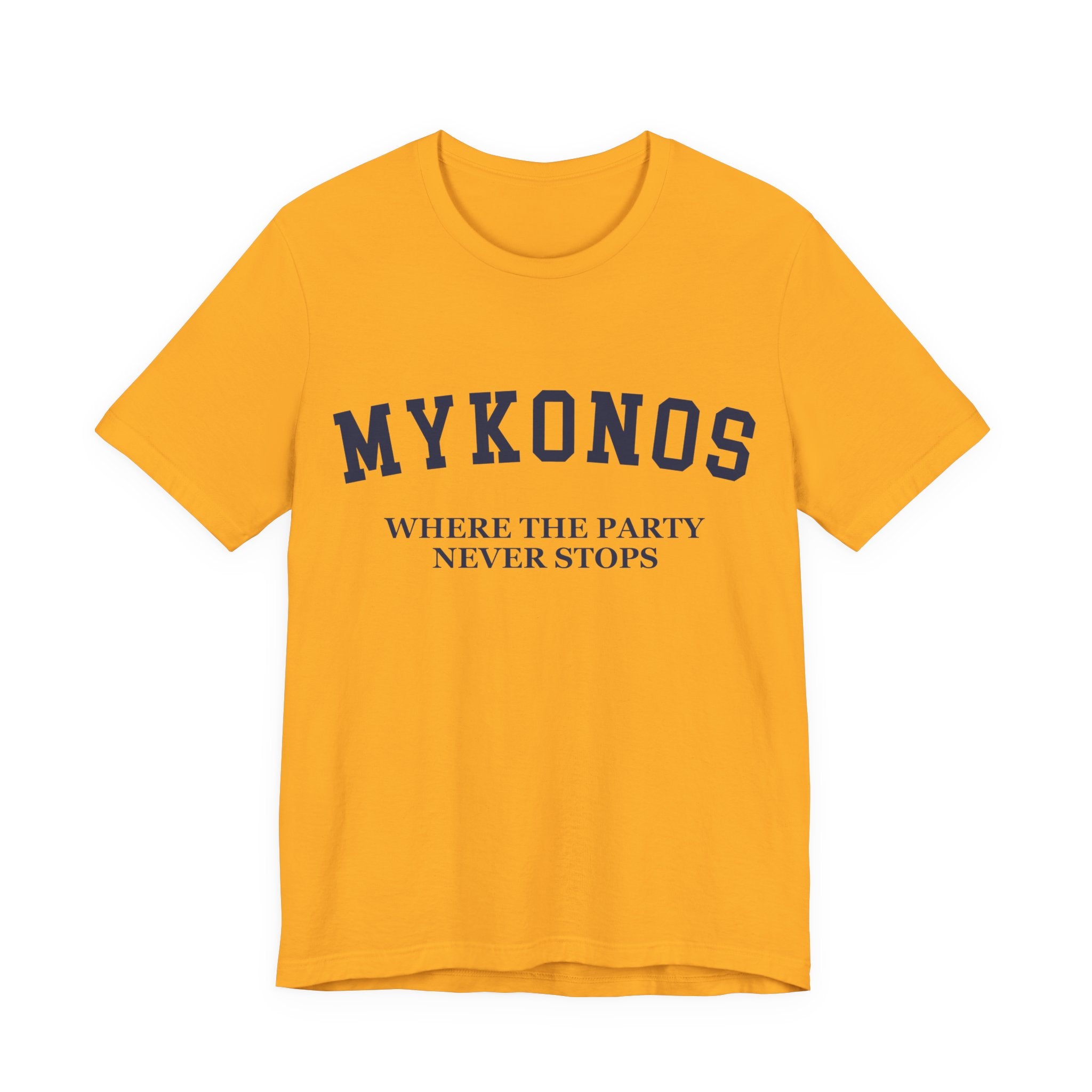 Mykonos Collegiate — 100% Cotton Premium Unisex T-Shirt | BY CHARLES