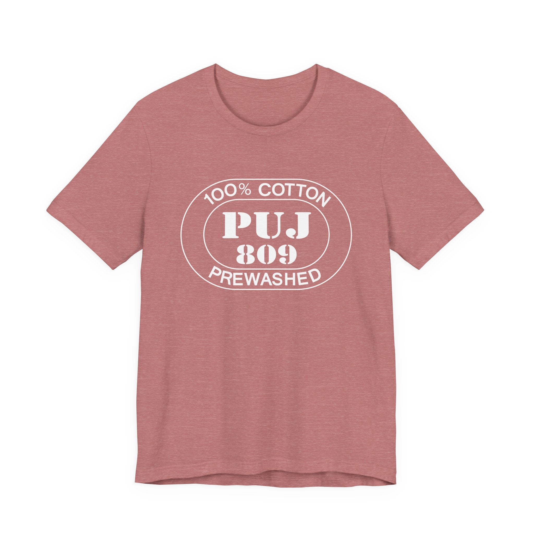 Punta Cana Airport Oval tee in heather mauve, front view