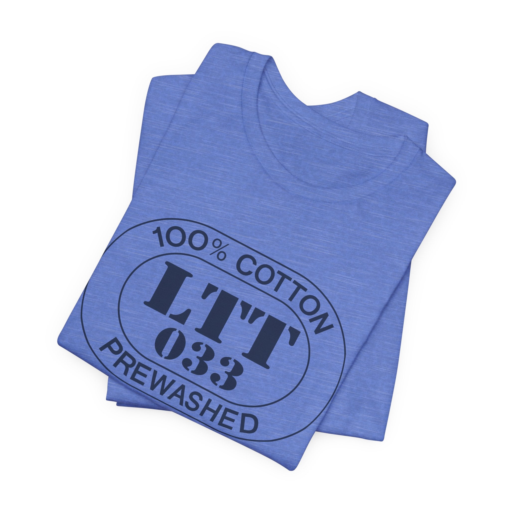 St. Tropez Airport Oval tee in heather columbia blue, alternate view