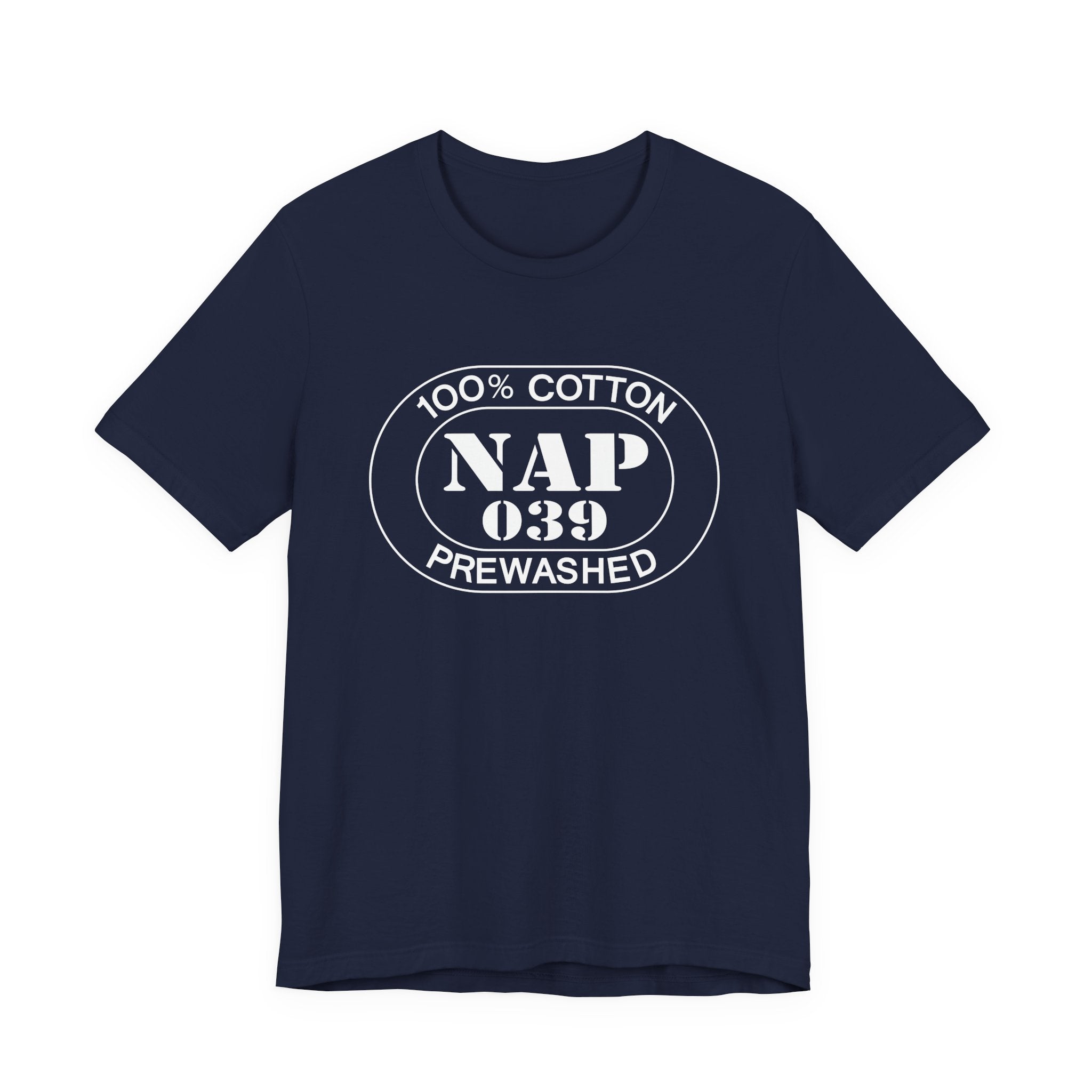 Positano Airport Oval tee in navy, front view