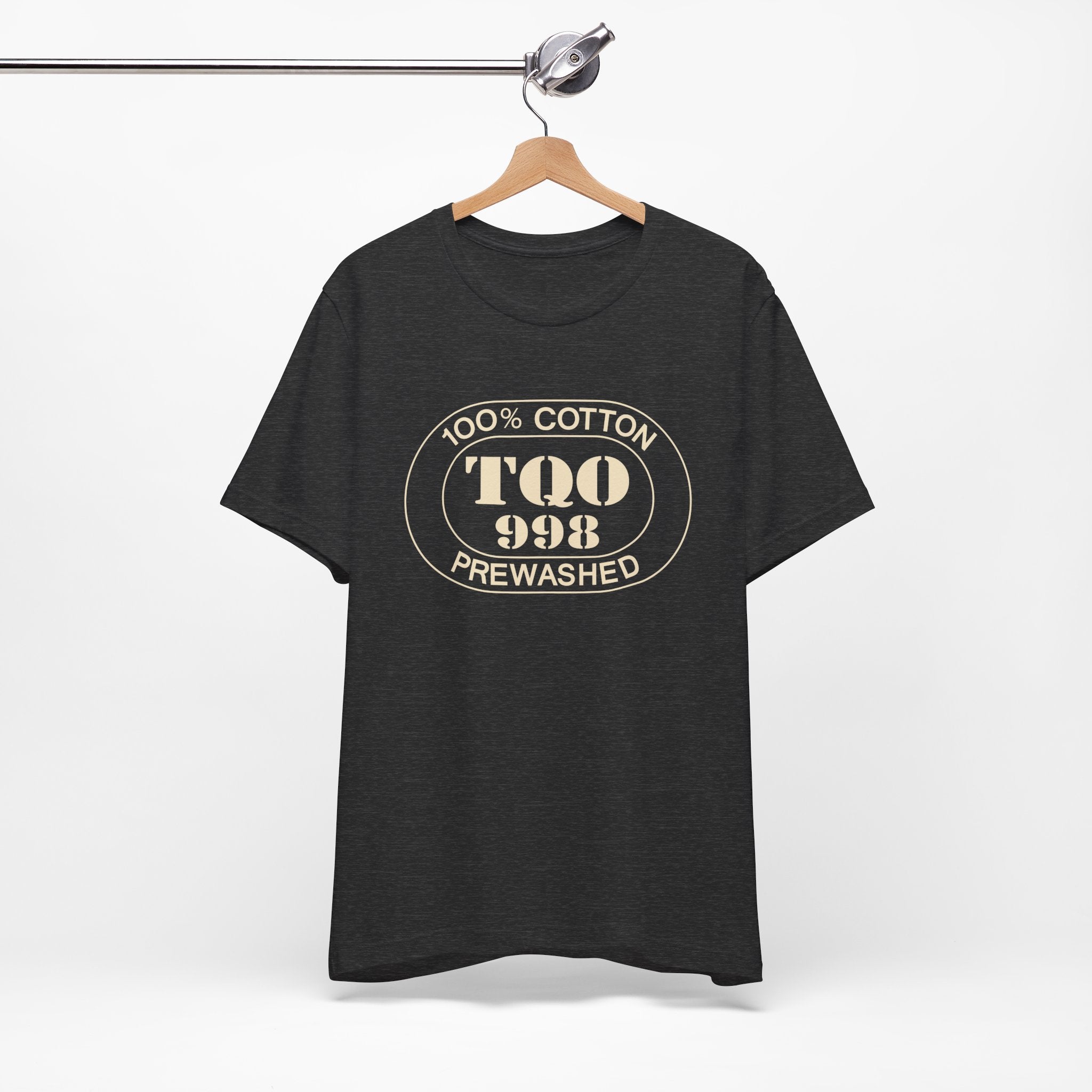 Tulum Airport Oval tee in dark grey heather, alternate view