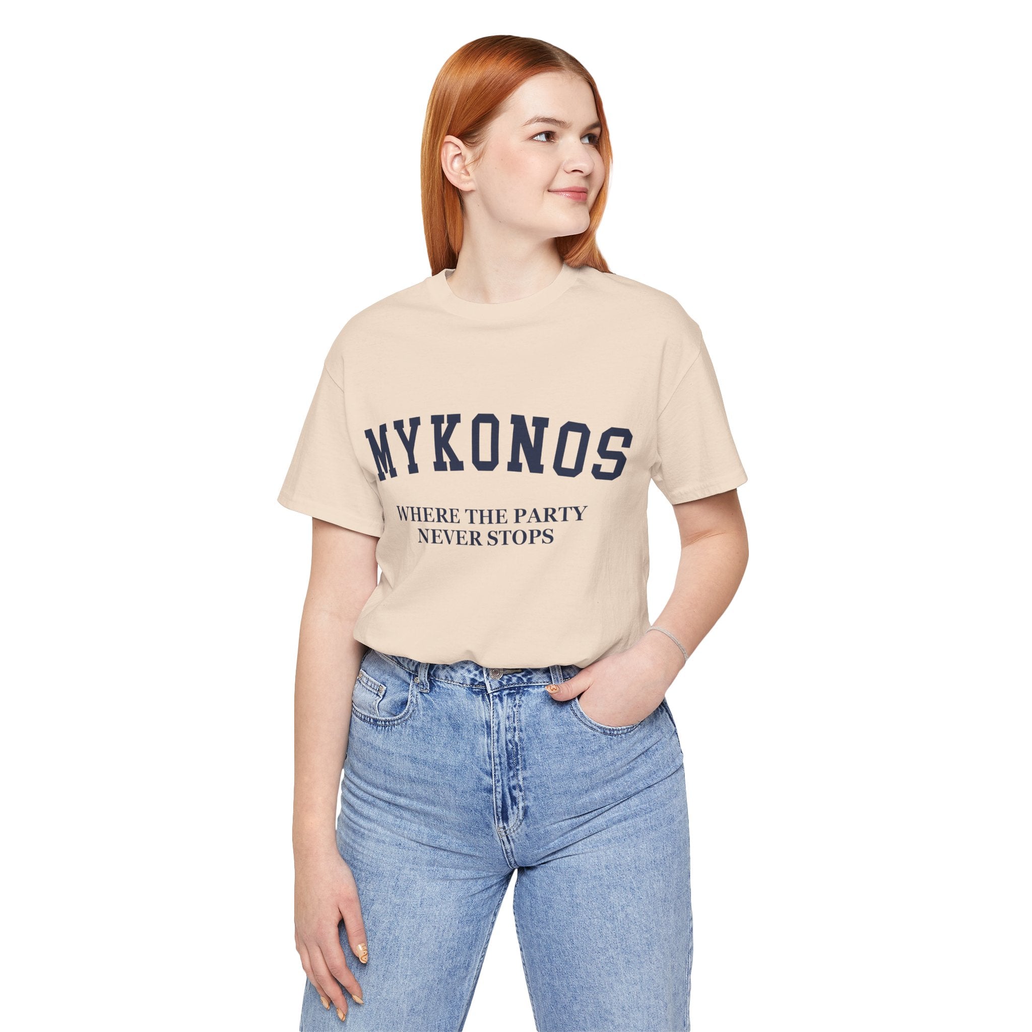 Mykonos Collegiate — 100% Cotton Premium Unisex T-Shirt | BY CHARLES