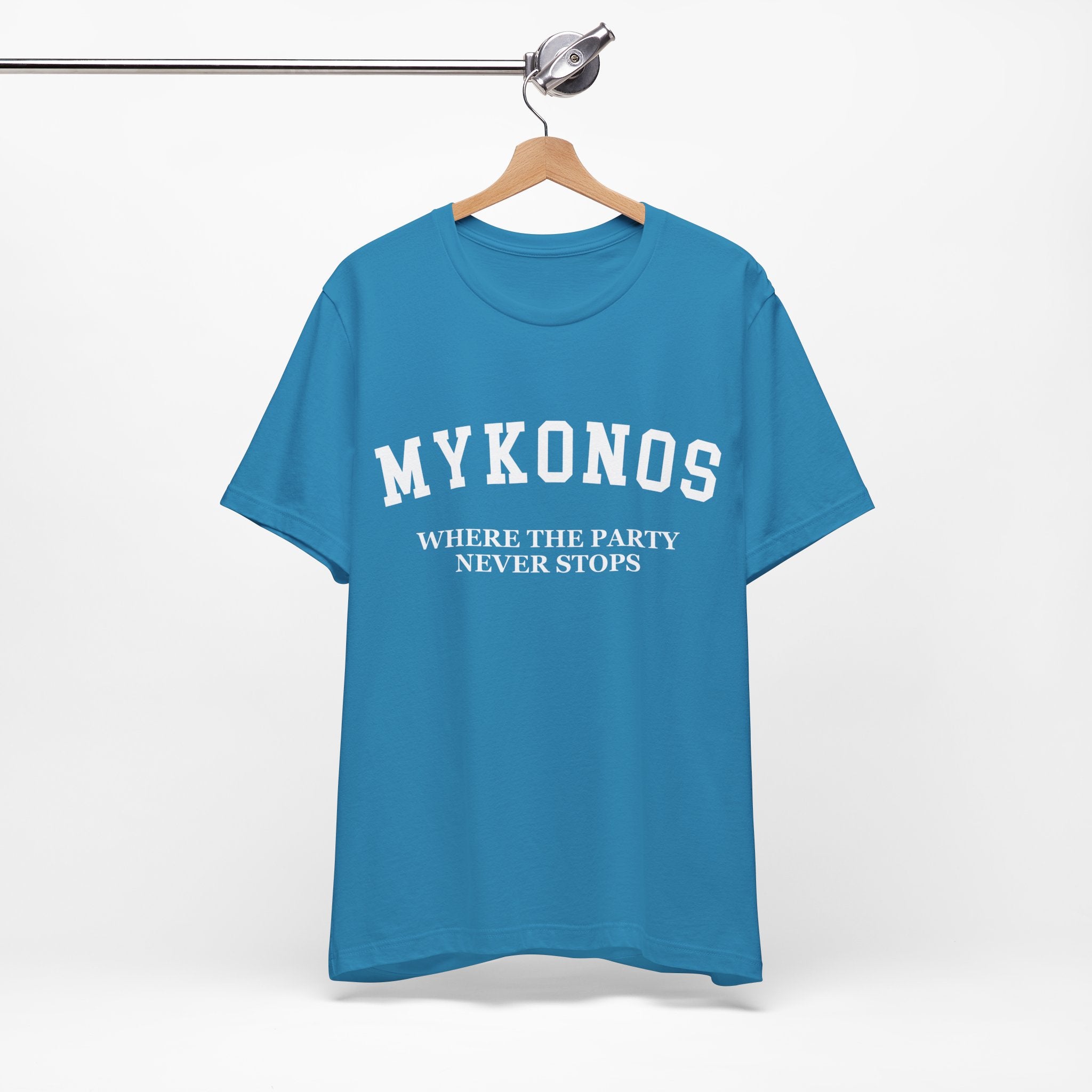 Mykonos Collegiate — 100% Cotton Premium Unisex T-Shirt | BY CHARLES