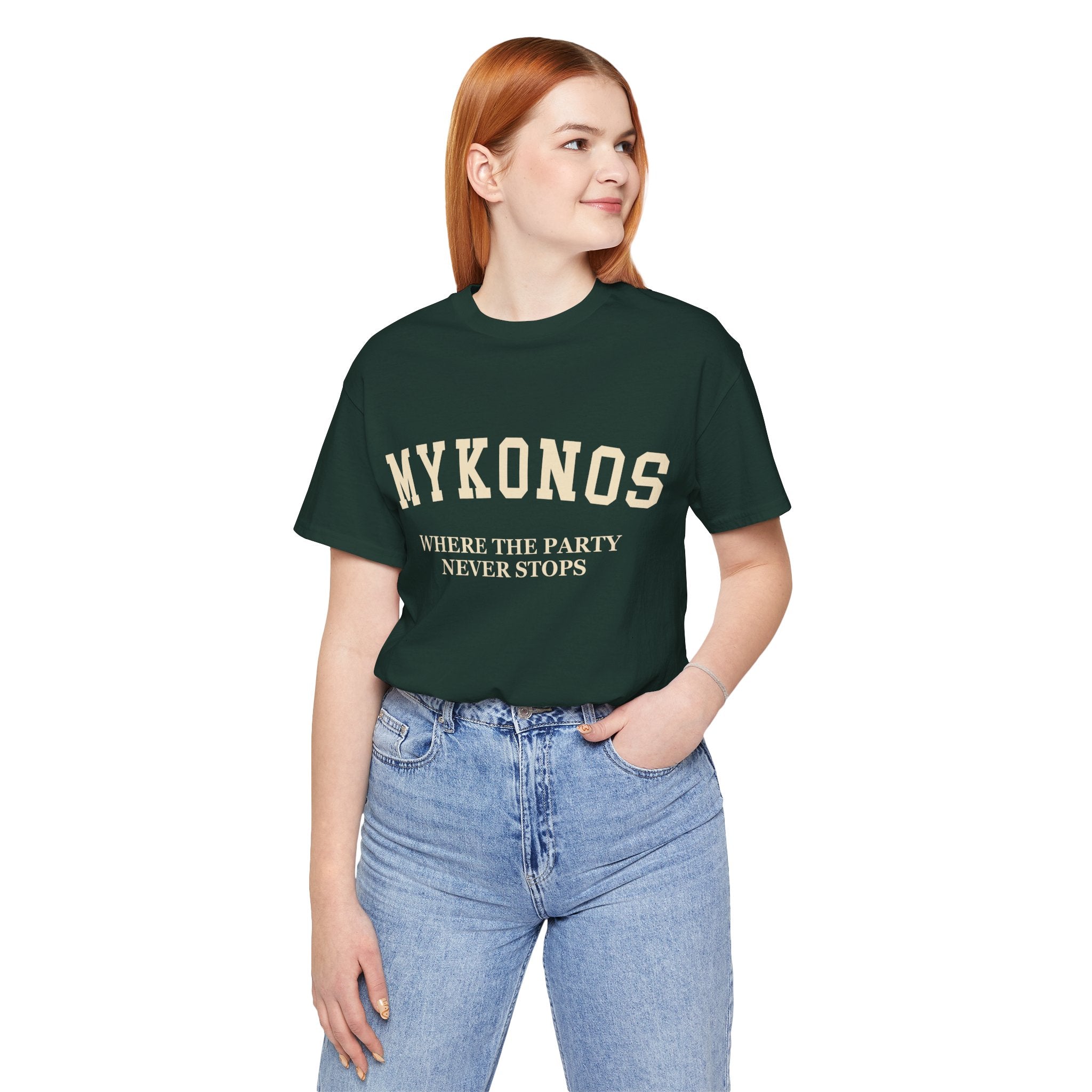 Mykonos Collegiate — 100% Cotton Premium Unisex T-Shirt | BY CHARLES