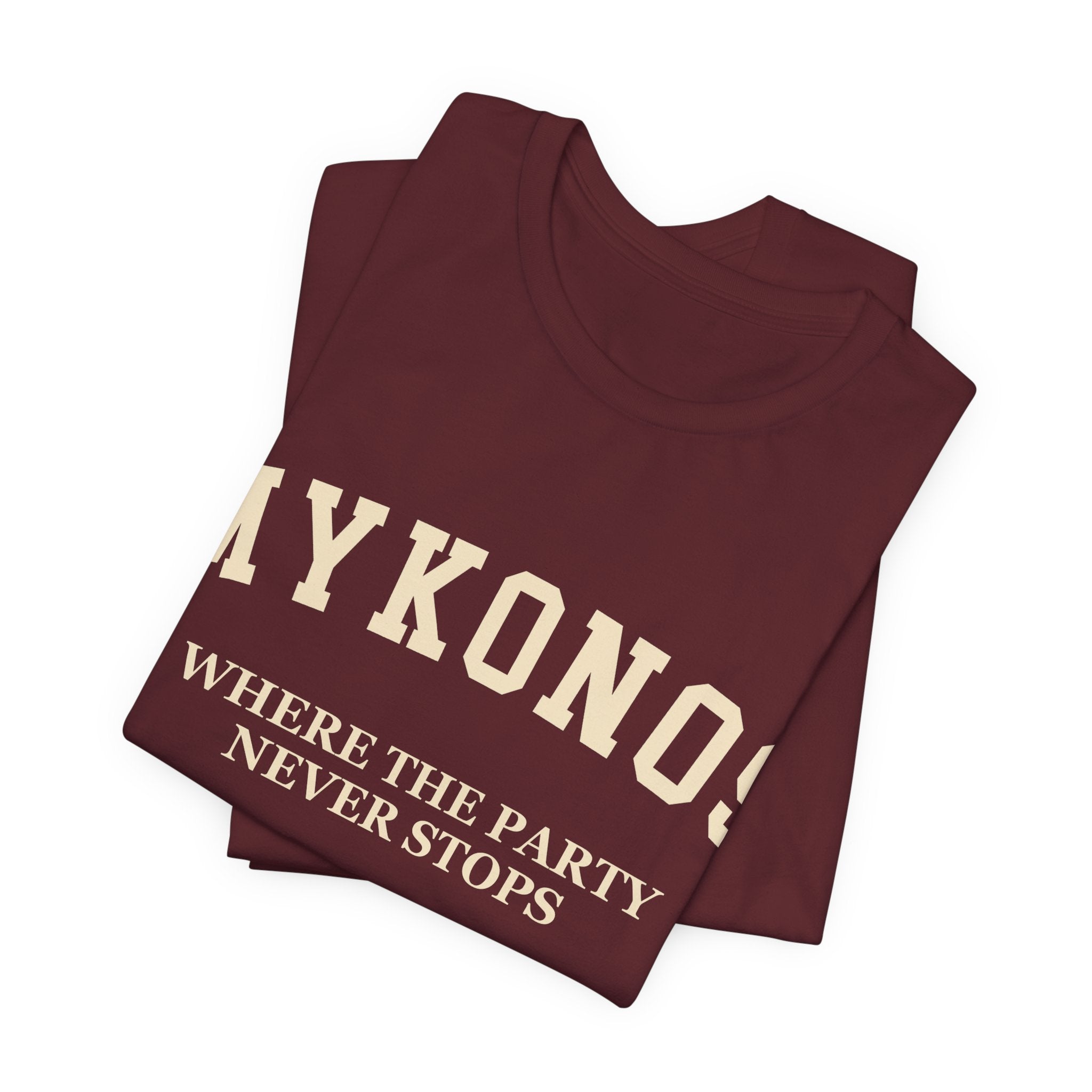 Mykonos Collegiate — 100% Cotton Premium Unisex T-Shirt | BY CHARLES