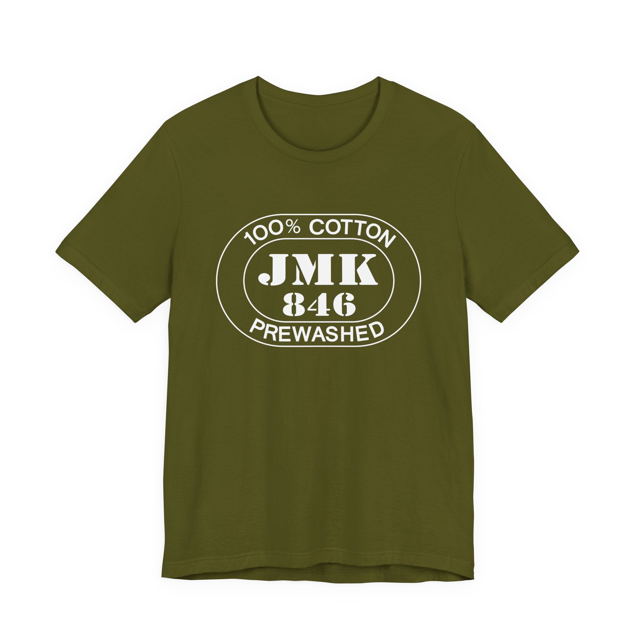 Mykonos Airport Oval tee in olive, front view