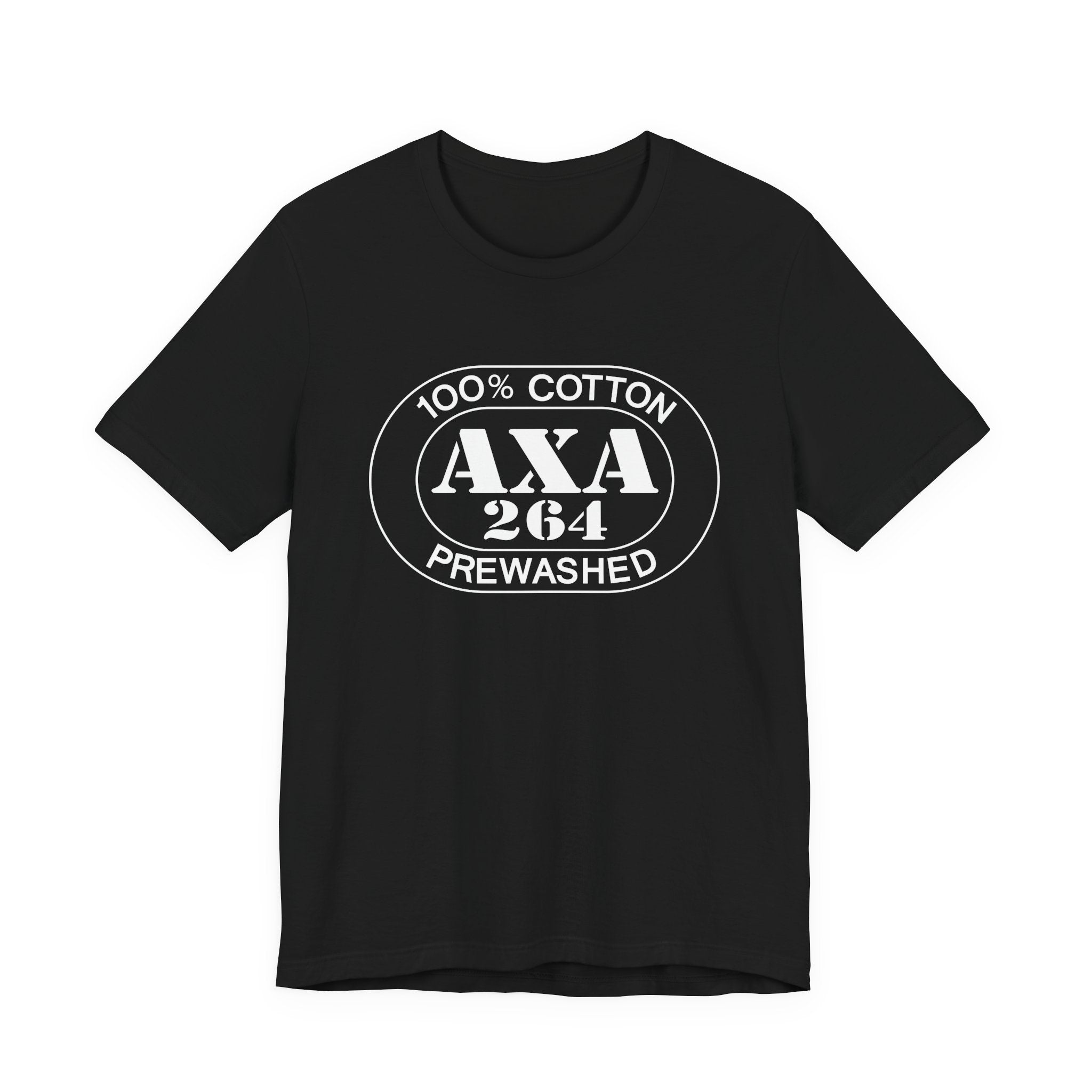 Anguilla Airport Oval tee in black, front view