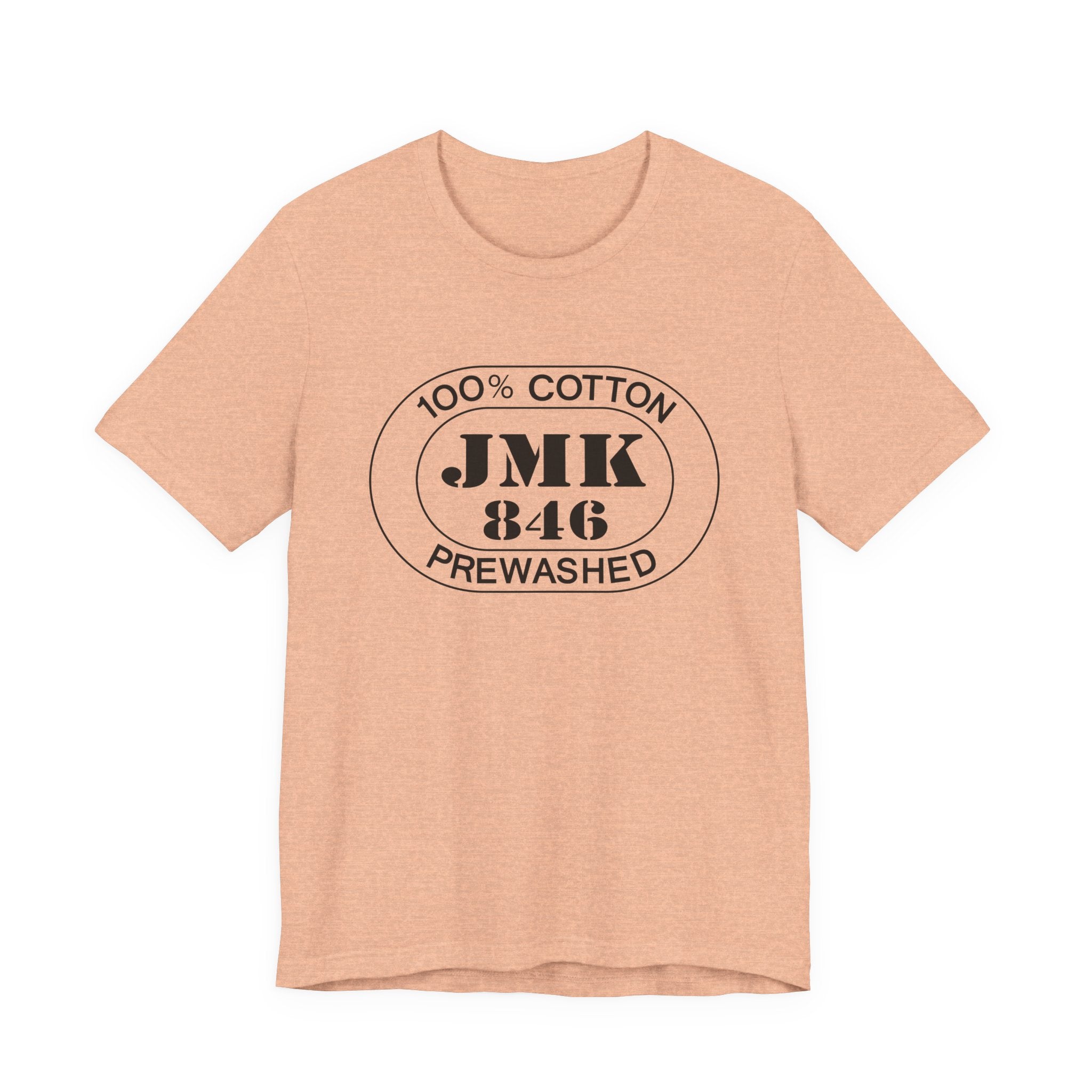 Mykonos Airport Oval tee in heather peach, front view
