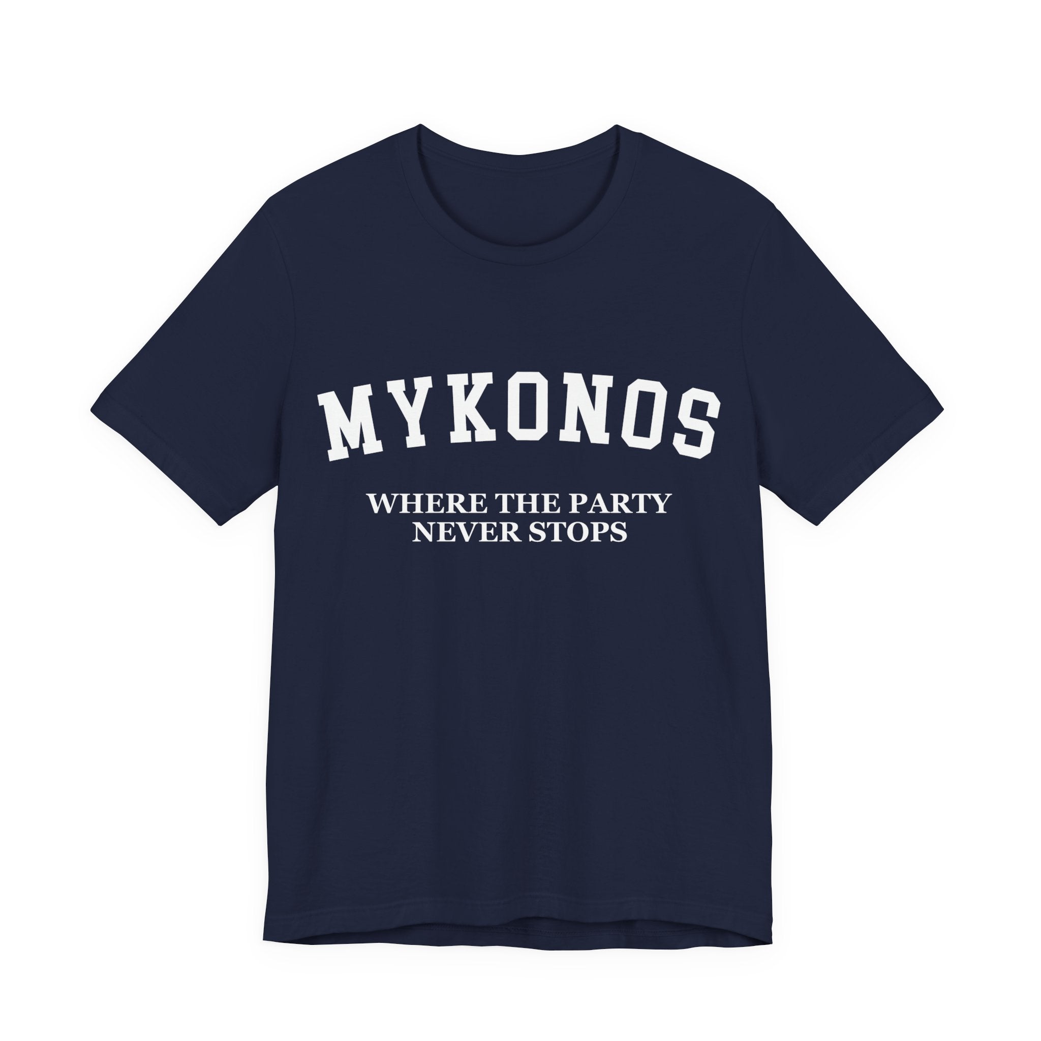 Mykonos Collegiate — 100% Cotton Premium Unisex T-Shirt | BY CHARLES