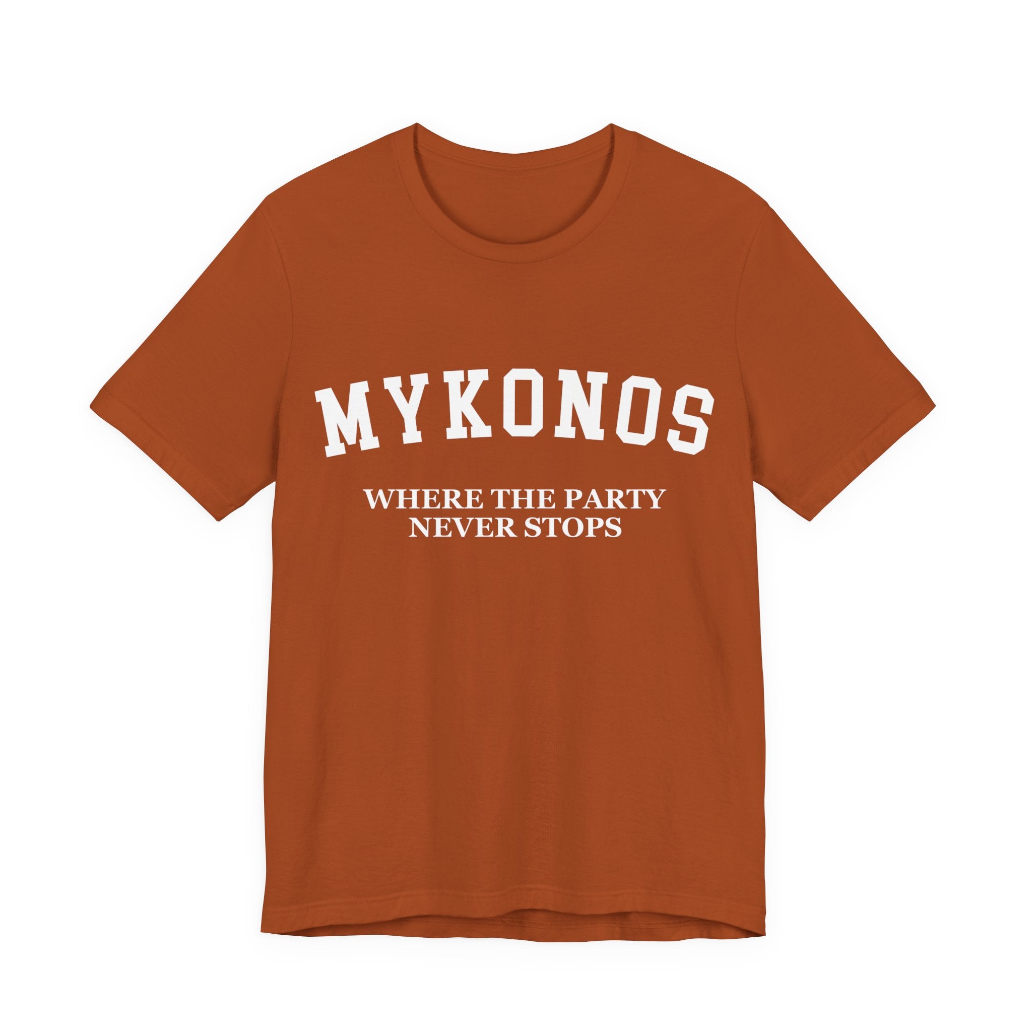 Mykonos Collegiate — 100% Cotton Premium Unisex T-Shirt | BY CHARLES