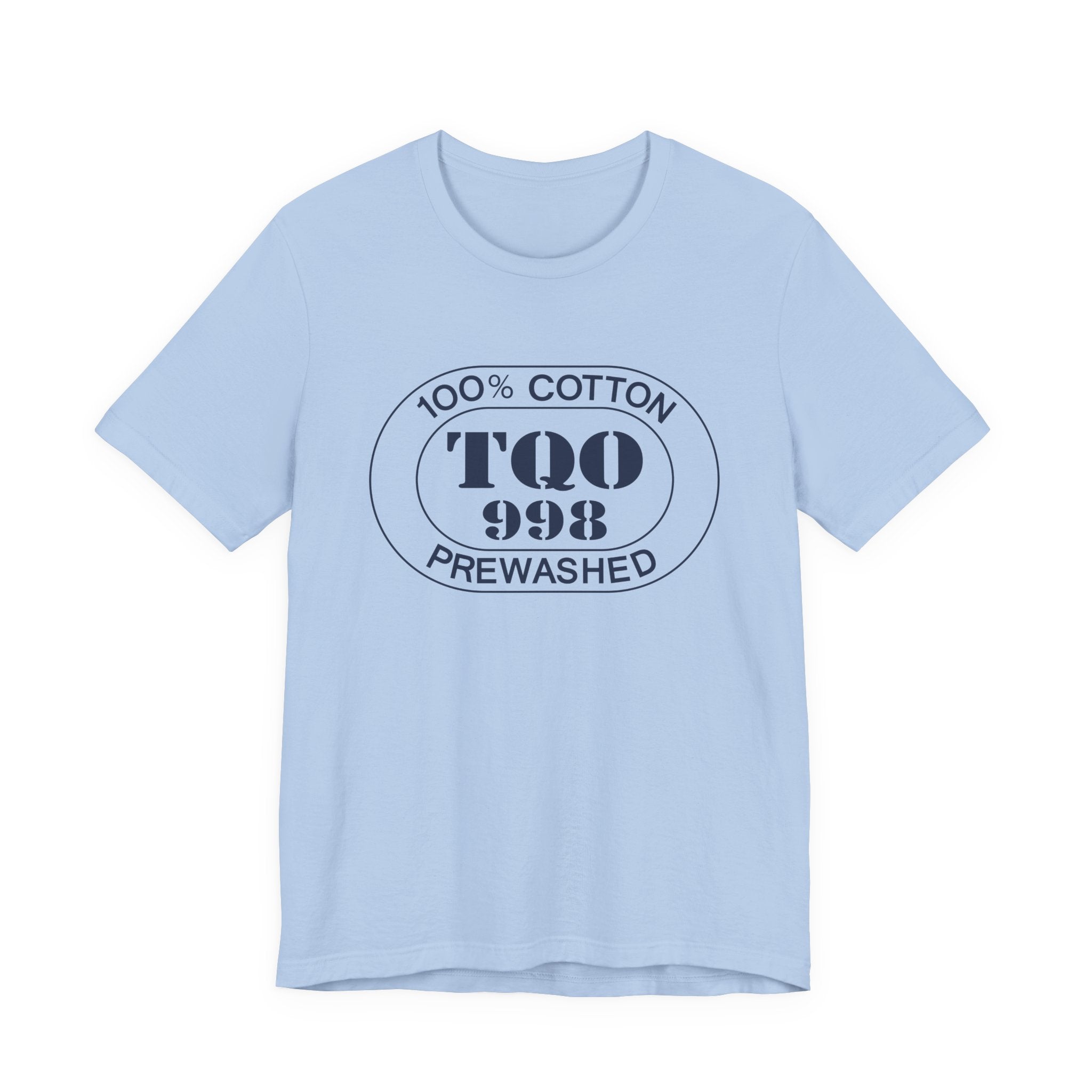 Tulum Airport Oval tee in baby blue, front view