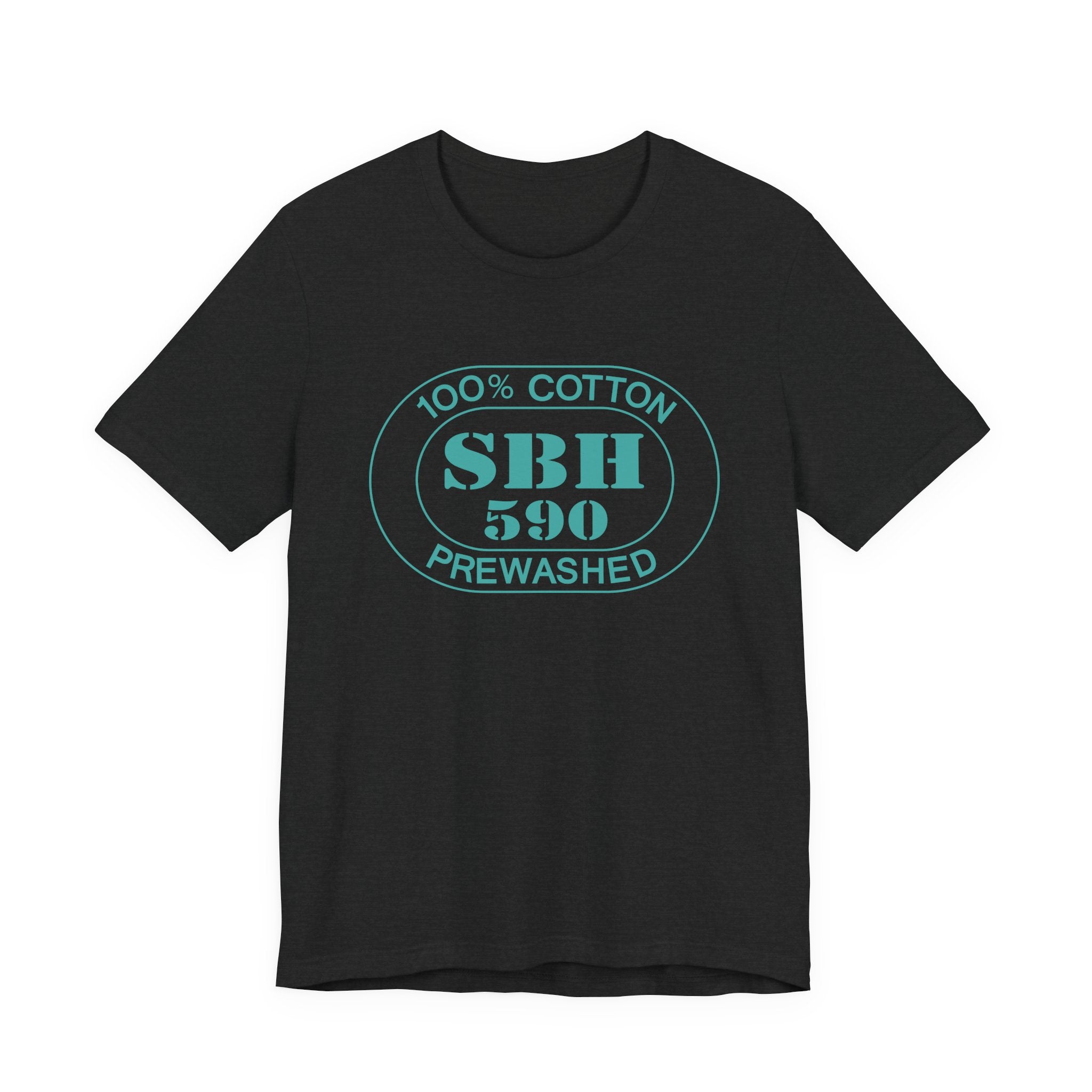 St. Barts Airport Oval tee in solid black blend, alternate view