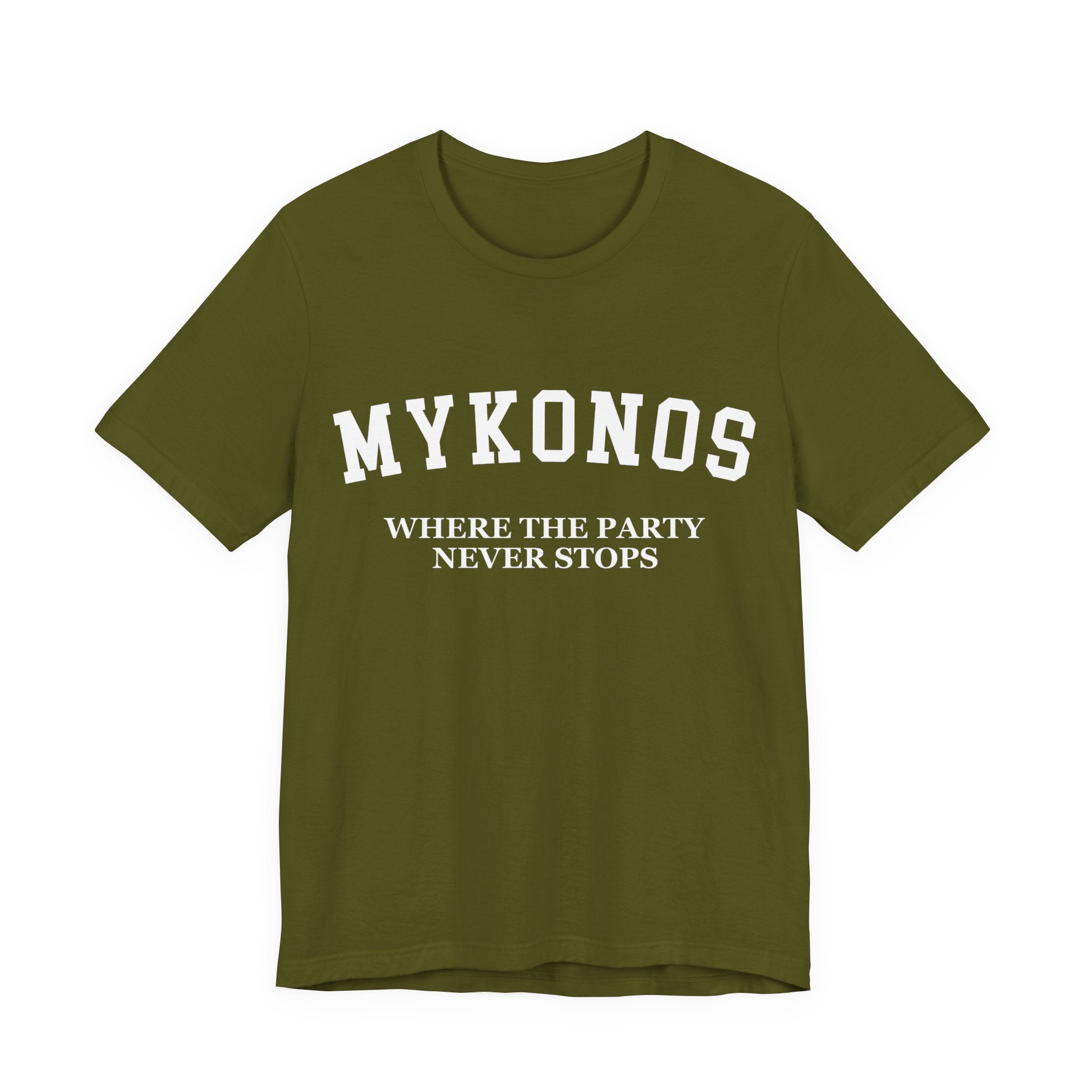 Mykonos Collegiate — 100% Cotton Premium Unisex T-Shirt | BY CHARLES