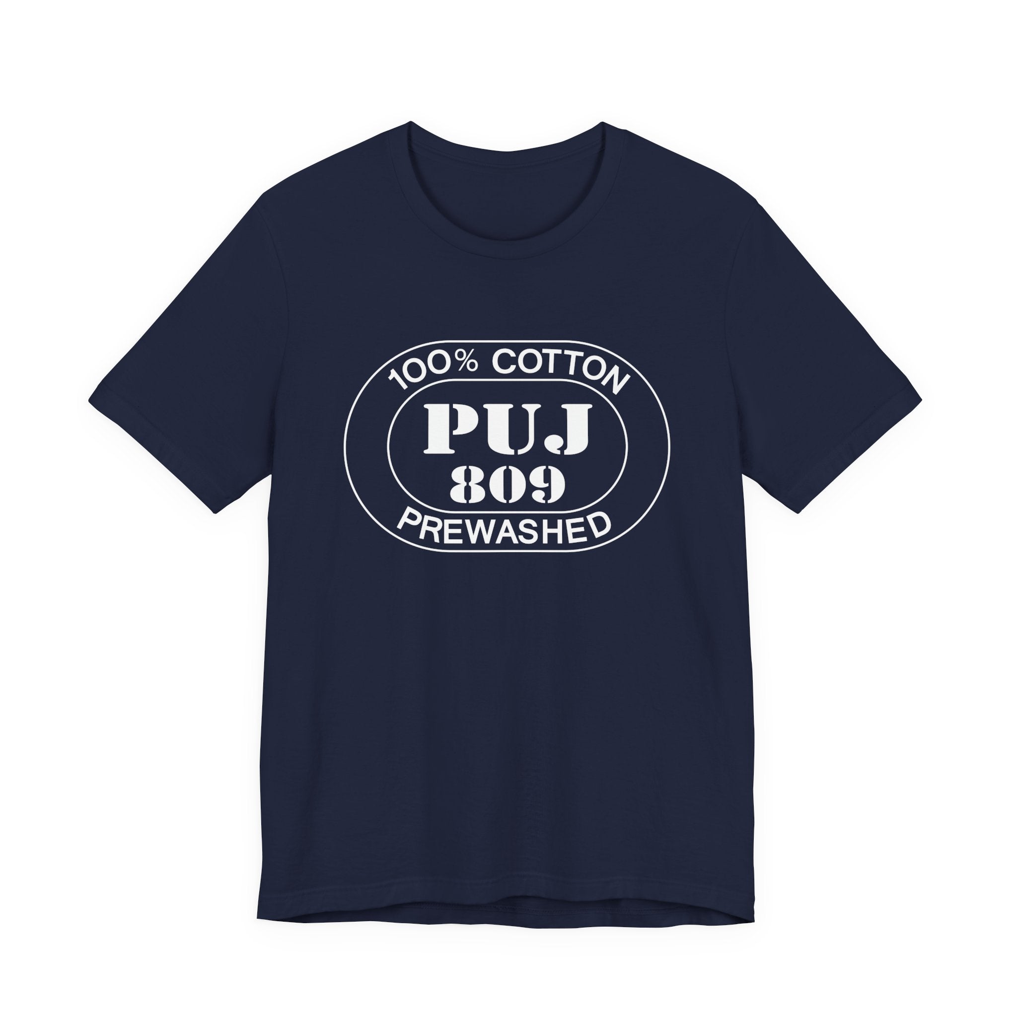 Punta Cana Airport Oval tee in navy, front view
