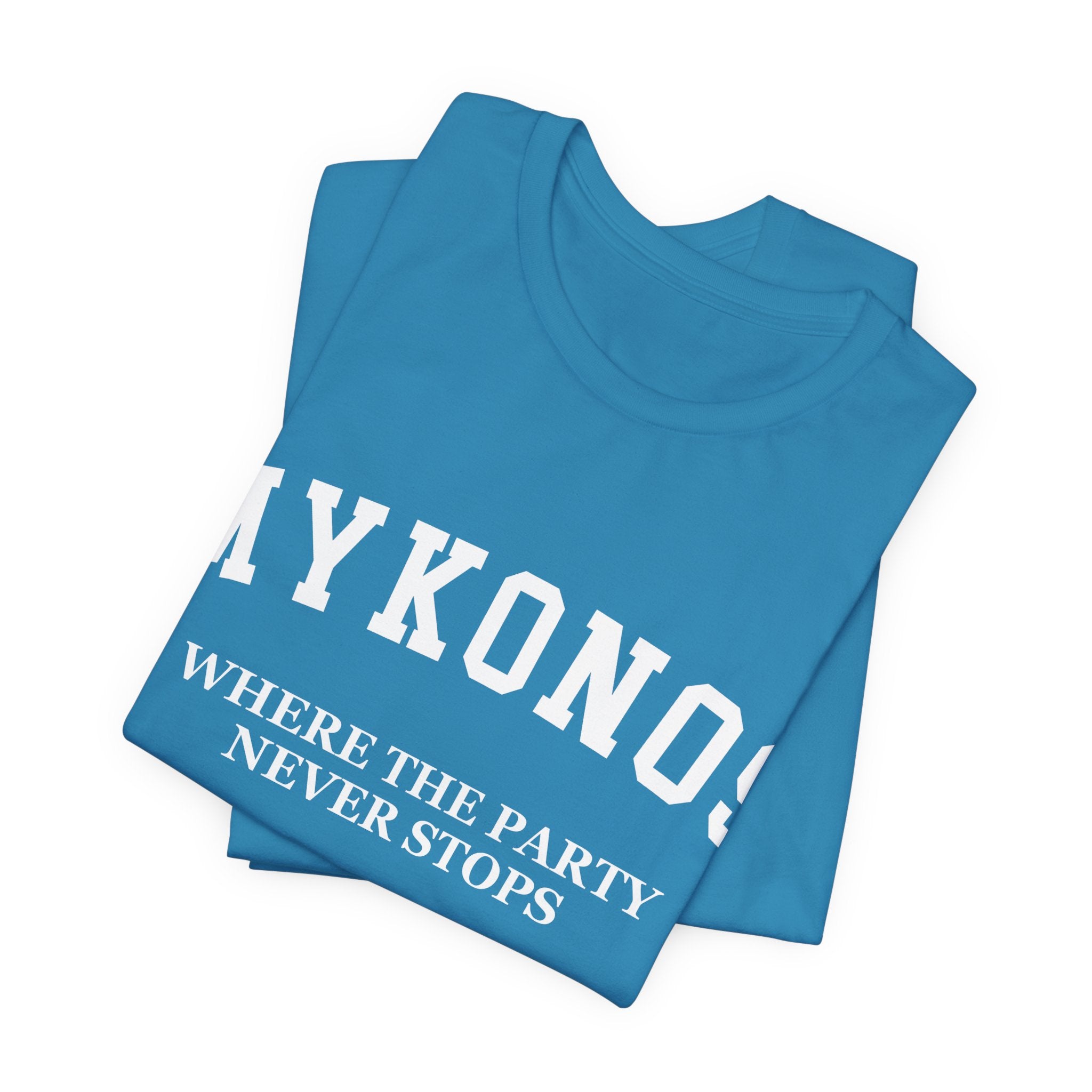 Mykonos Collegiate — 100% Cotton Premium Unisex T-Shirt | BY CHARLES