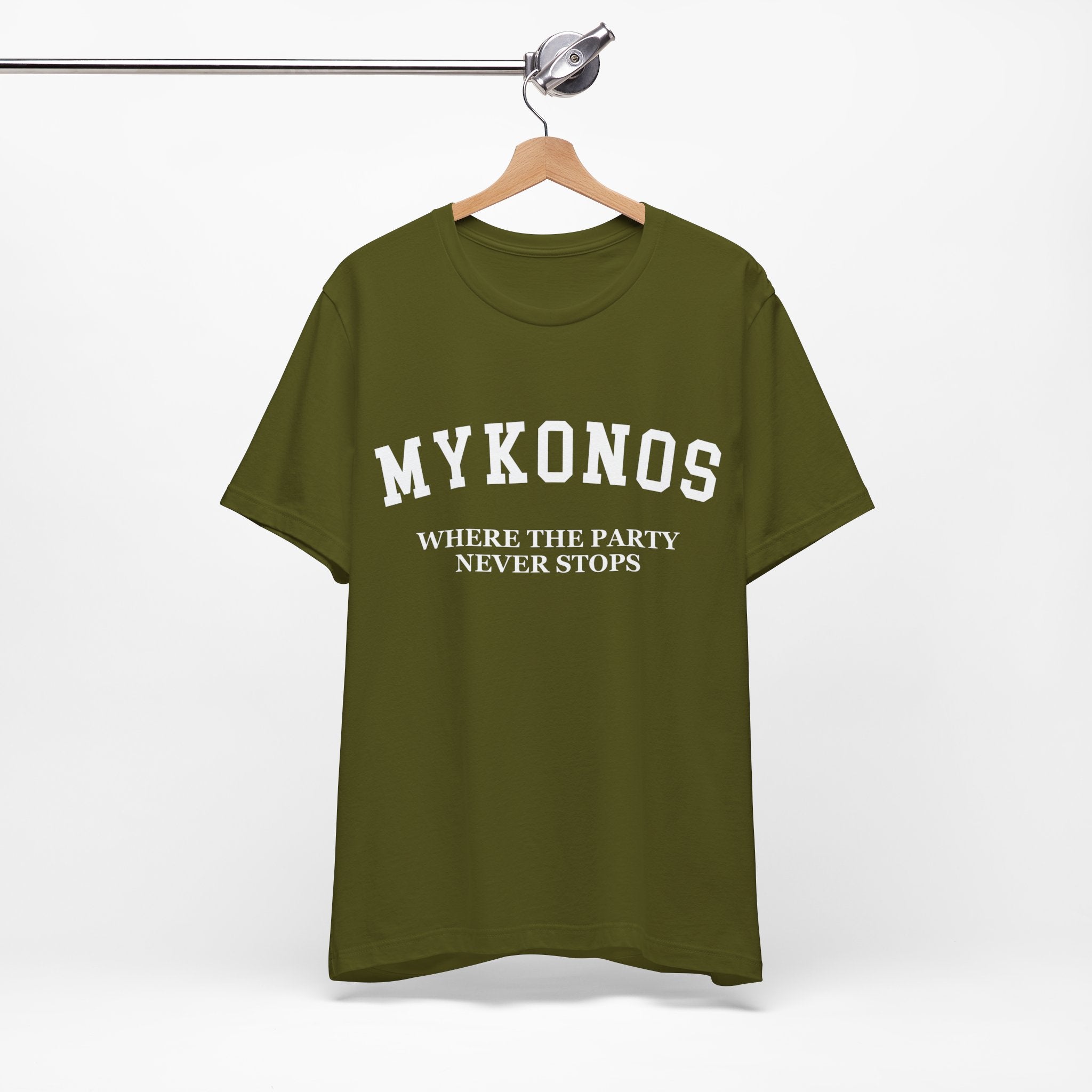 Mykonos Collegiate — 100% Cotton Premium Unisex T-Shirt | BY CHARLES