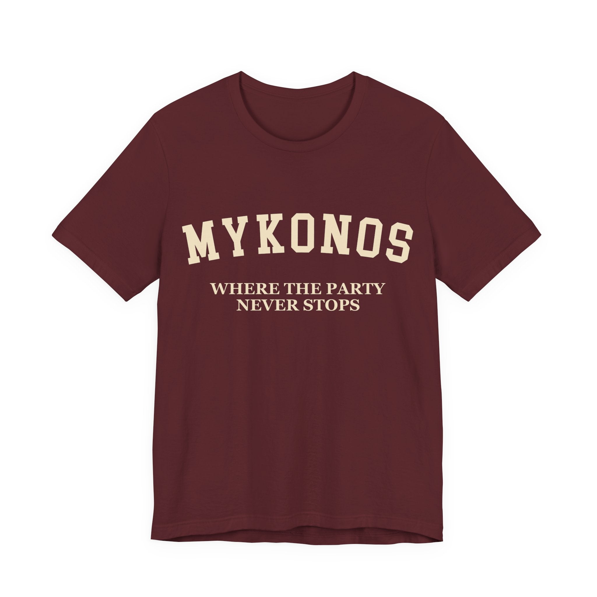 Mykonos Collegiate — 100% Cotton Premium Unisex T-Shirt | BY CHARLES