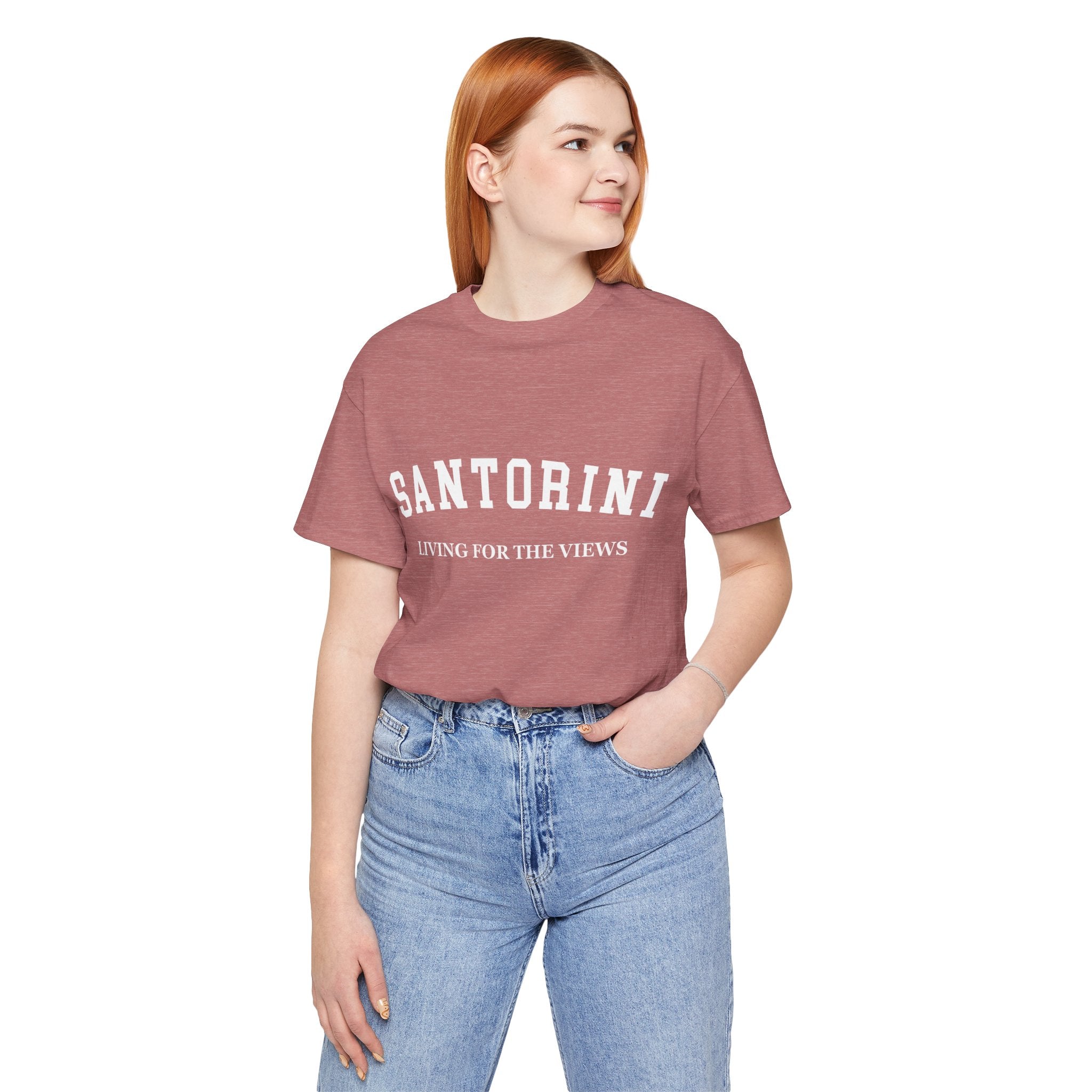 Santorini Collegiate — 100% Cotton Premium Unisex T-Shirt | BY CHARLES
