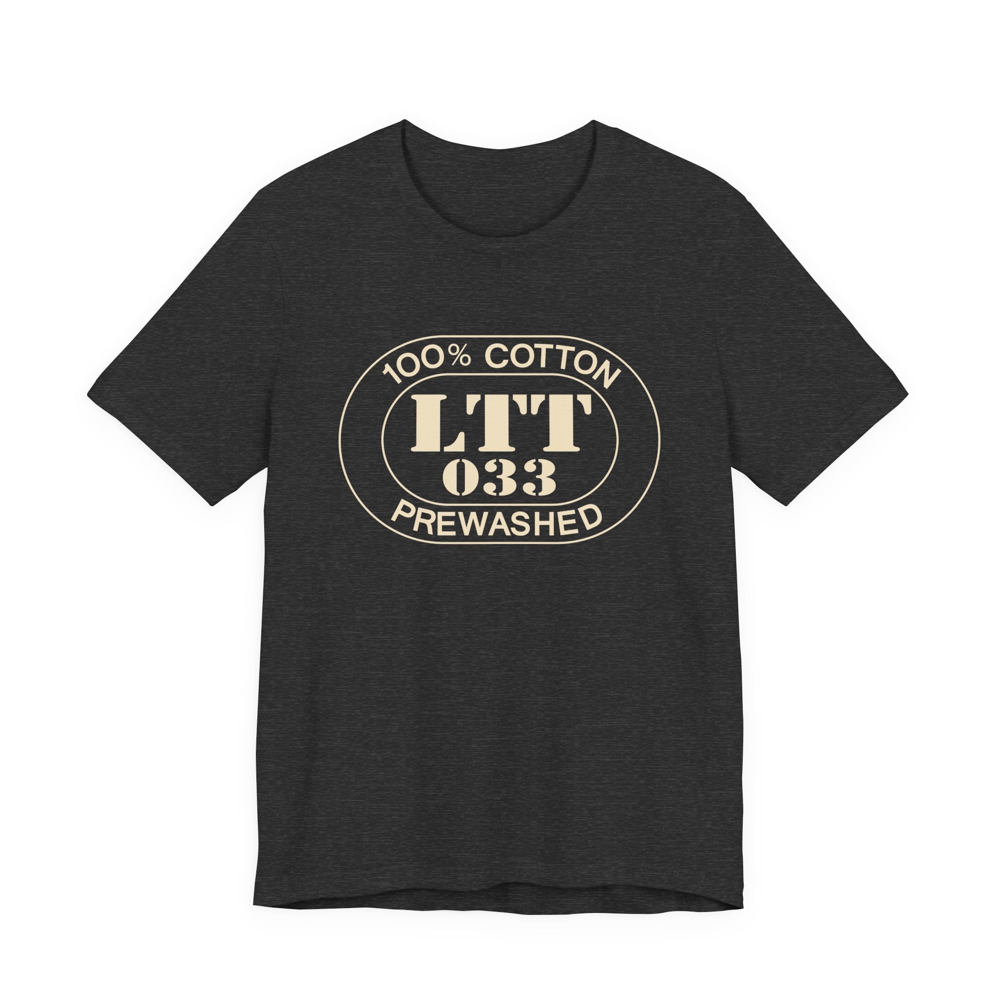 St. Tropez Airport Oval tee in dark grey heather, front view