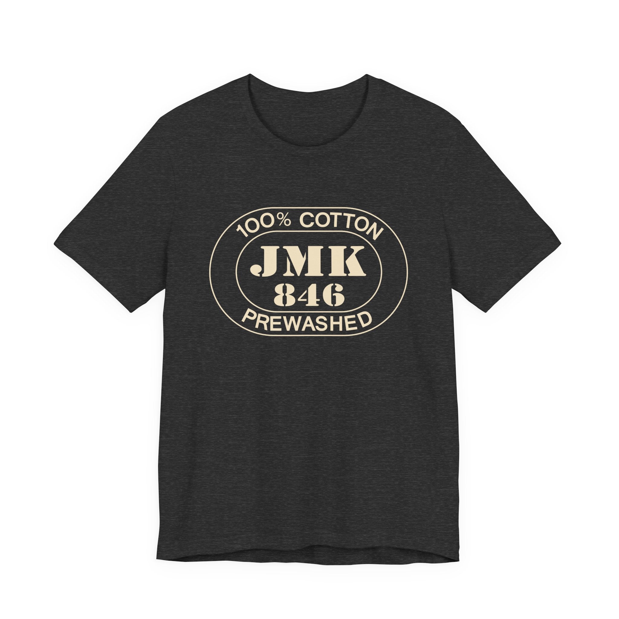 Mykonos Airport Oval tee in dark grey heather, front view