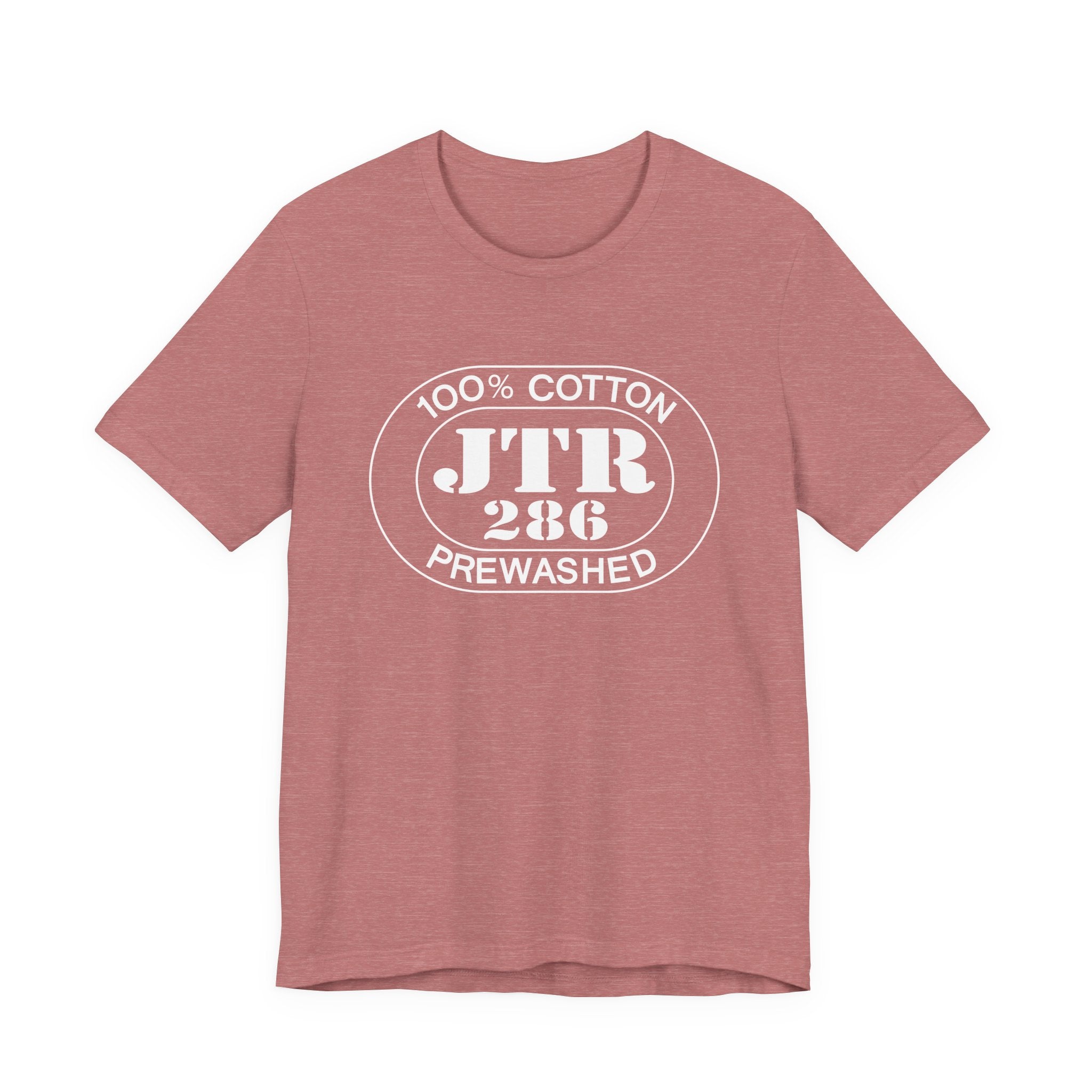 Santorini Airport Oval tee in heather mauve, front view