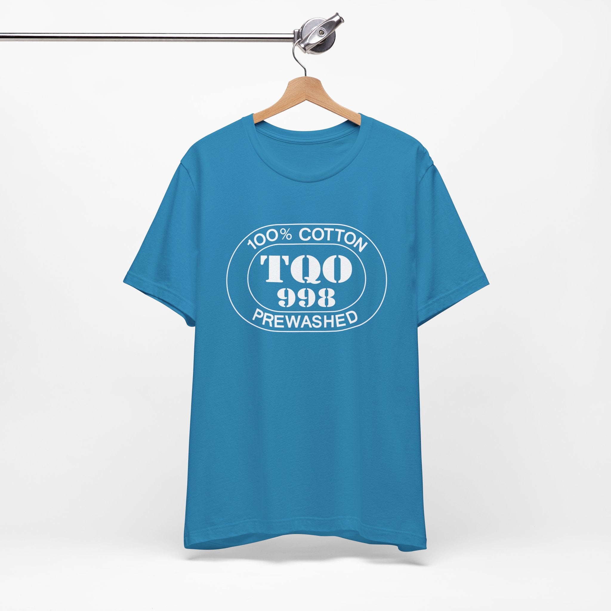 Tulum Airport Oval tee in aqua, alternate view