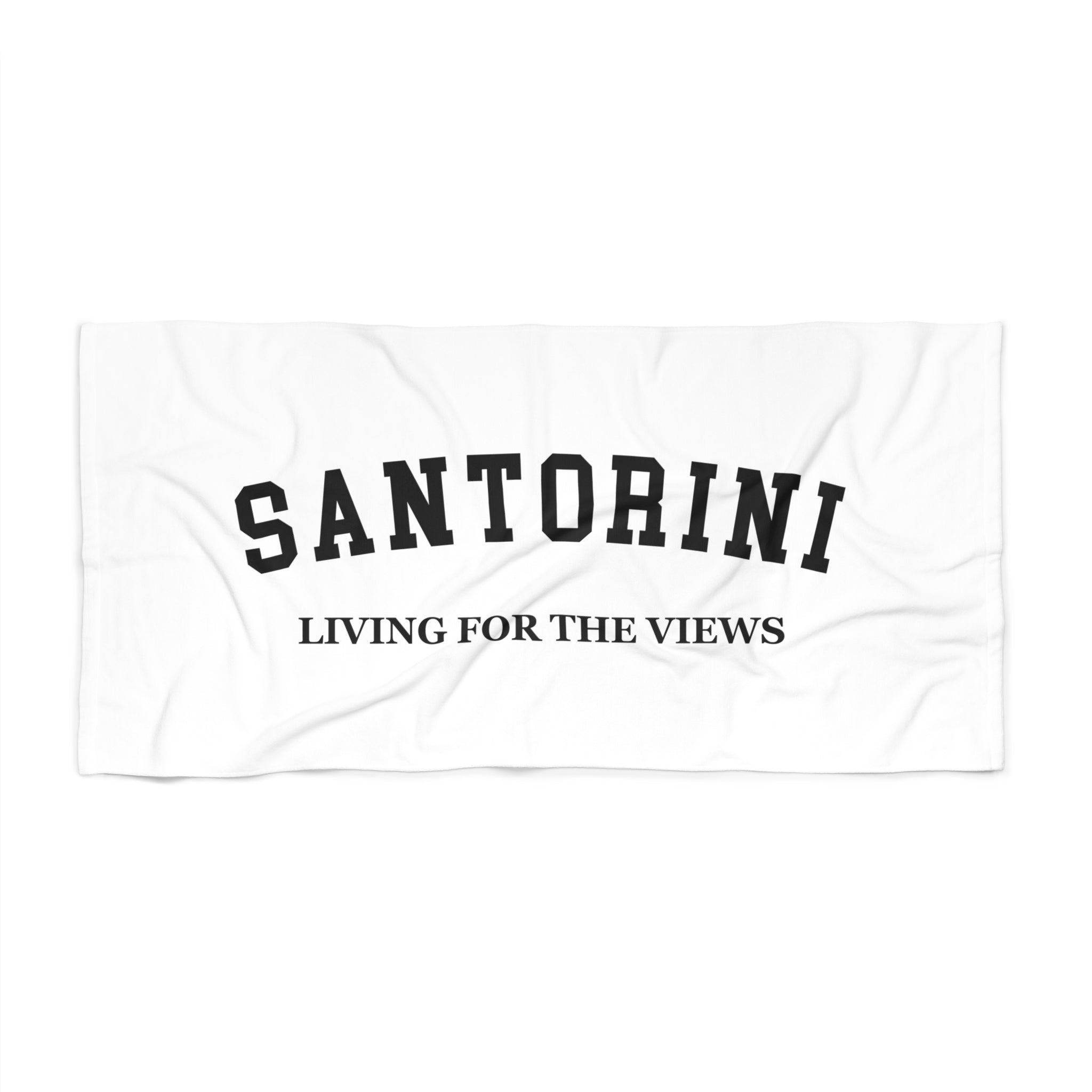 Santorini Slogan Series Beach Towel — Premium Oversized | BY CHARLES