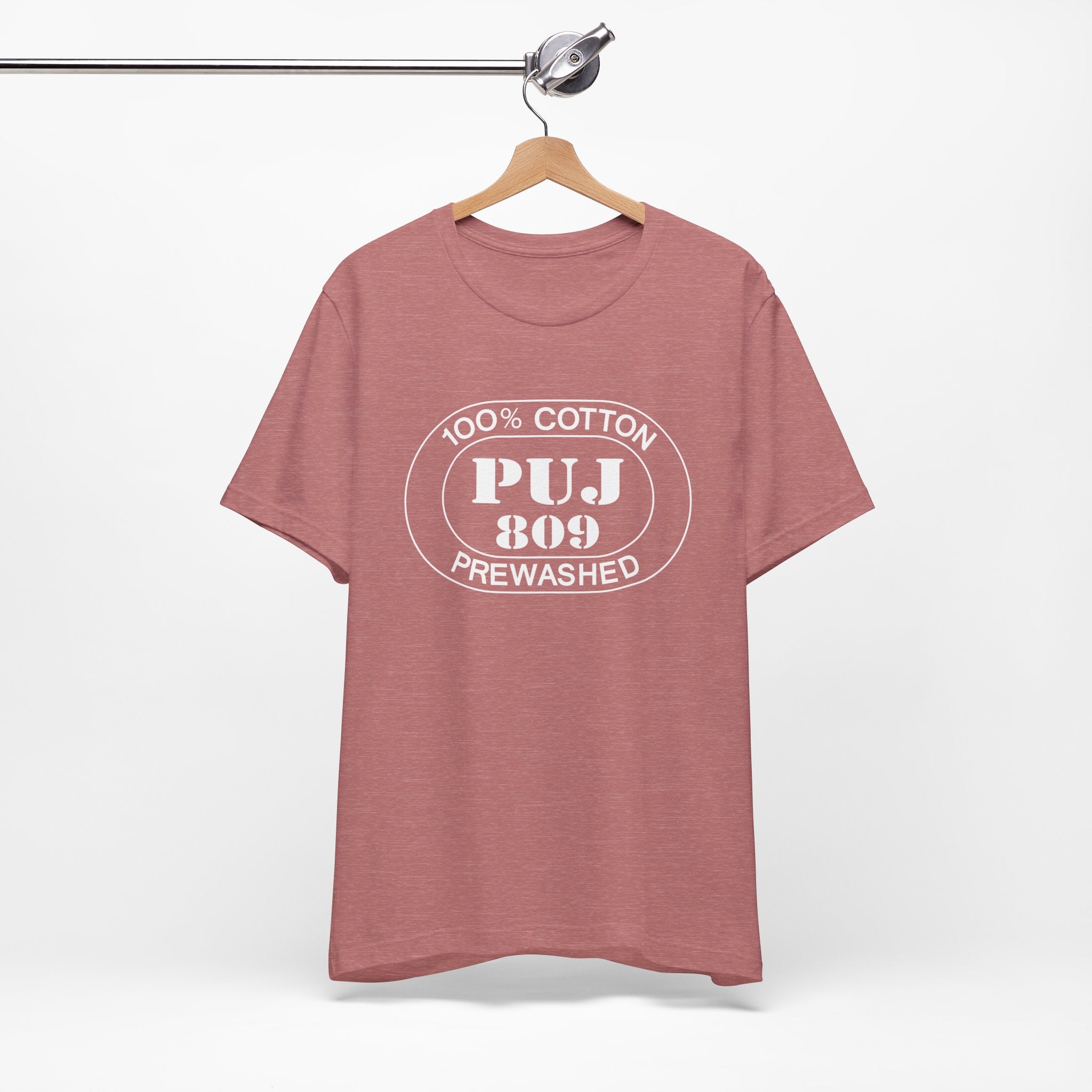 Punta Cana Airport Oval tee in heather mauve, alternate view
