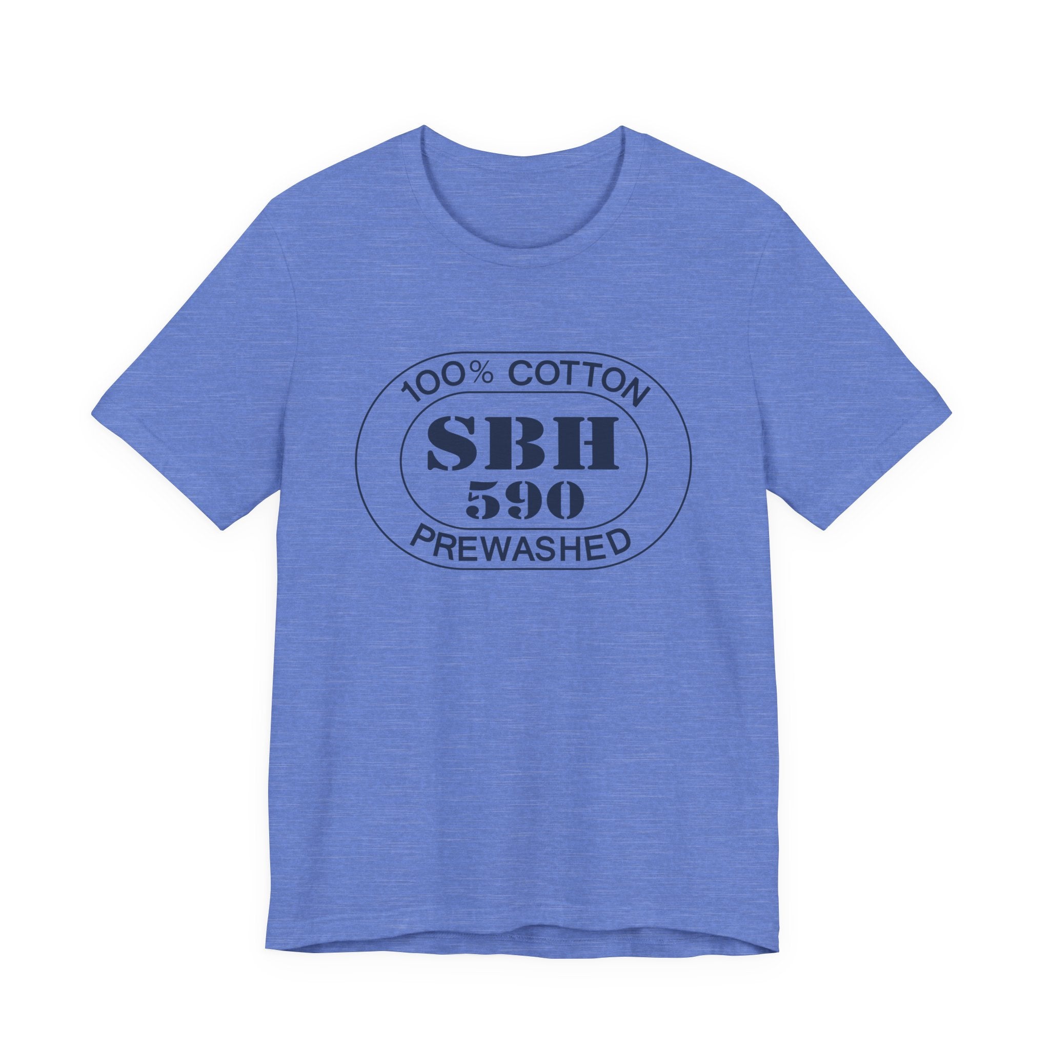 St. Barts Airport Oval tee in heather columbia blue, alternate view