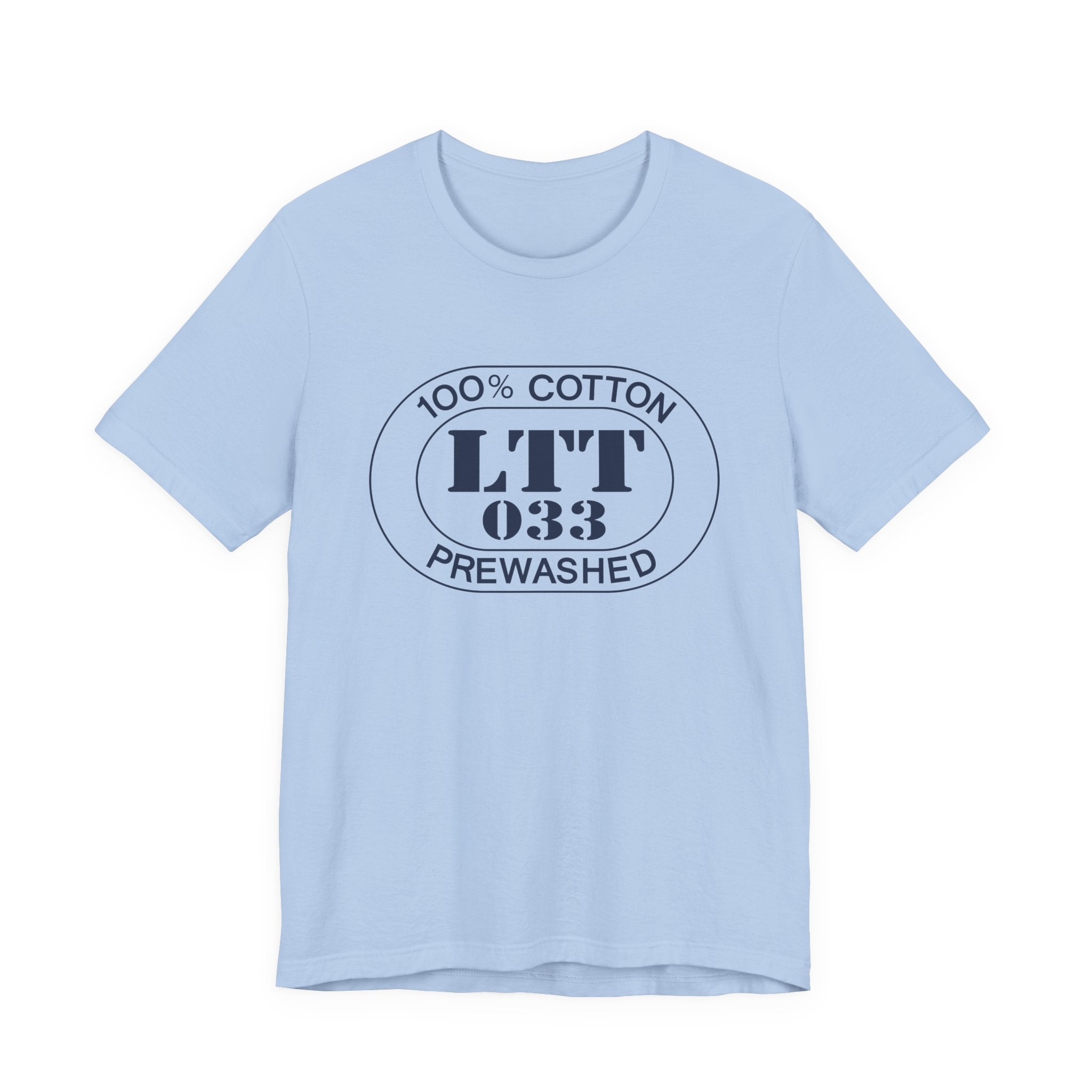 St. Tropez Airport Oval tee in baby blue, front view