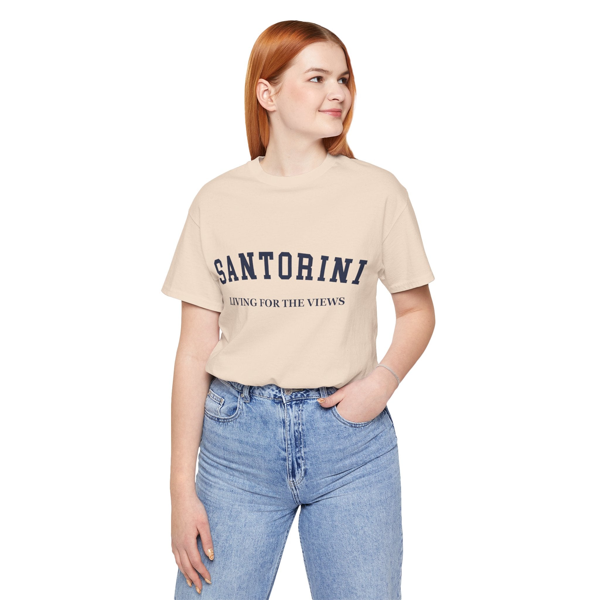 Santorini Collegiate — 100% Cotton Premium Unisex T-Shirt | BY CHARLES