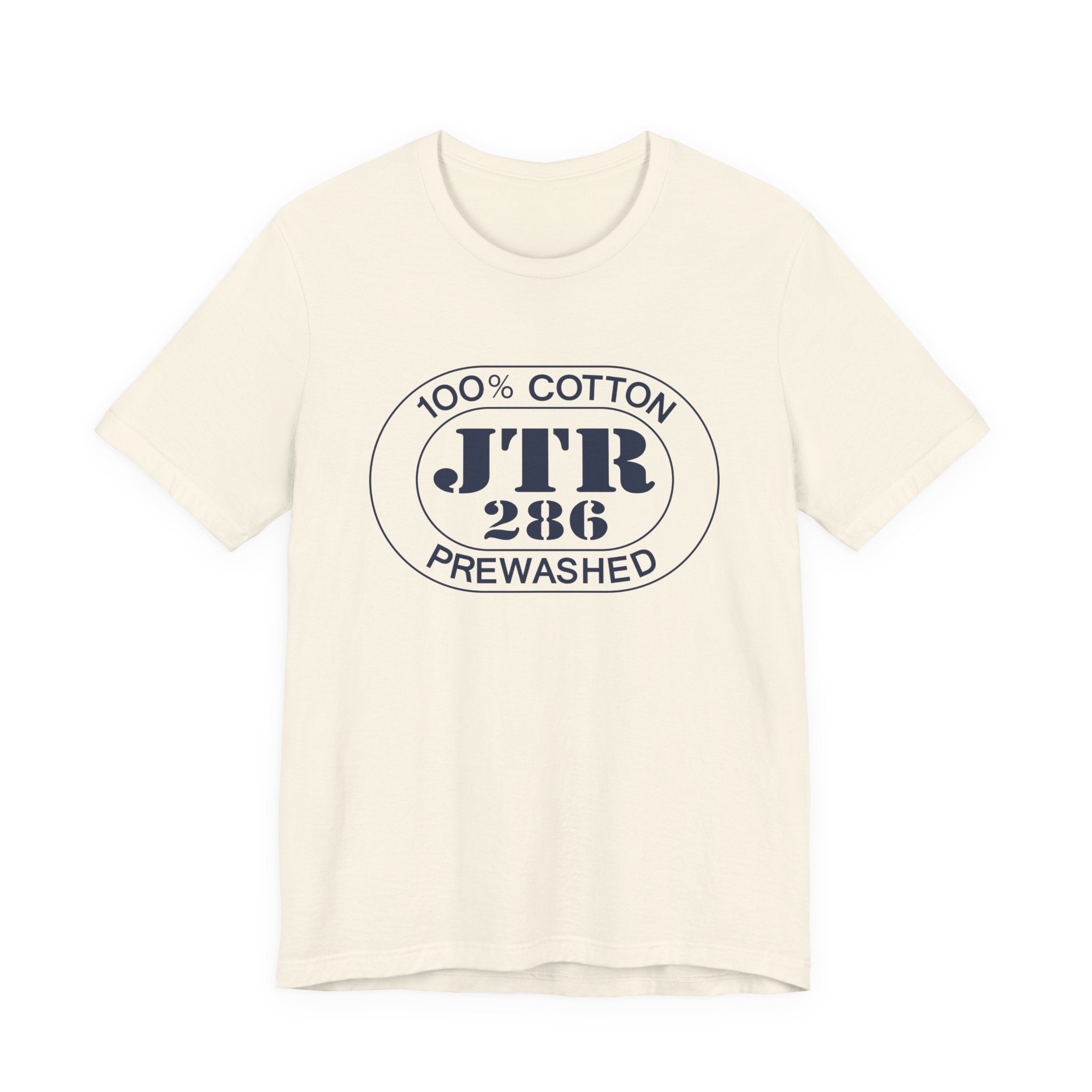 Santorini Airport Oval tee in natural, front view