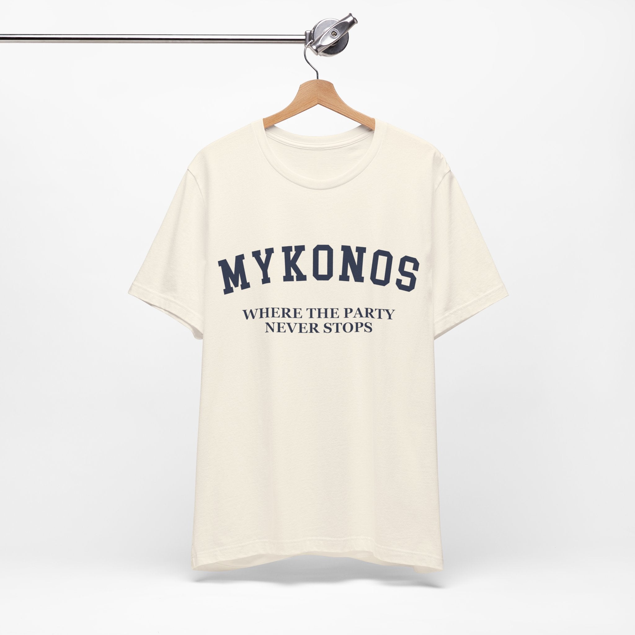Mykonos Collegiate — 100% Cotton Premium Unisex T-Shirt | BY CHARLES