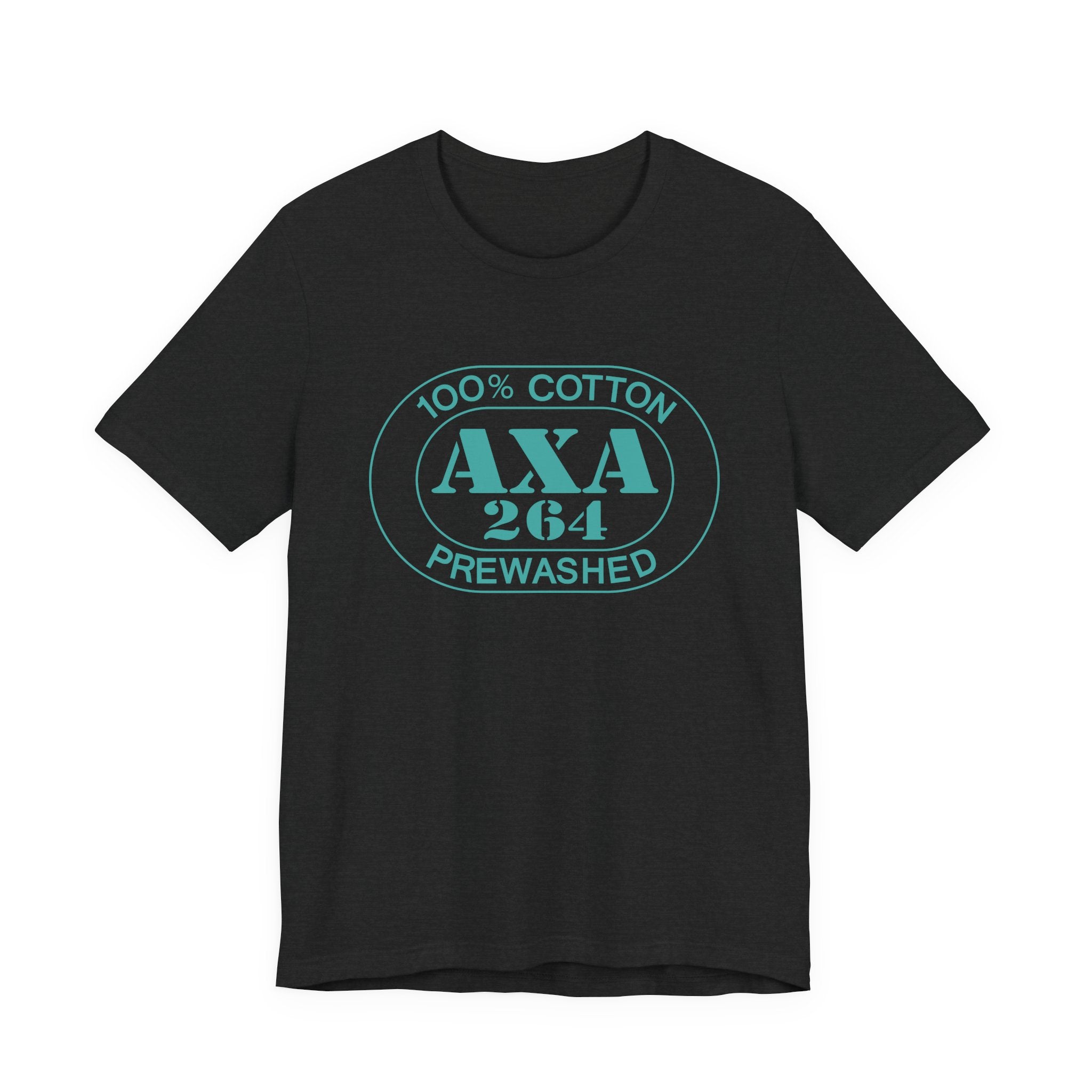 Anguilla Airport Oval tee in solid black blend, front view