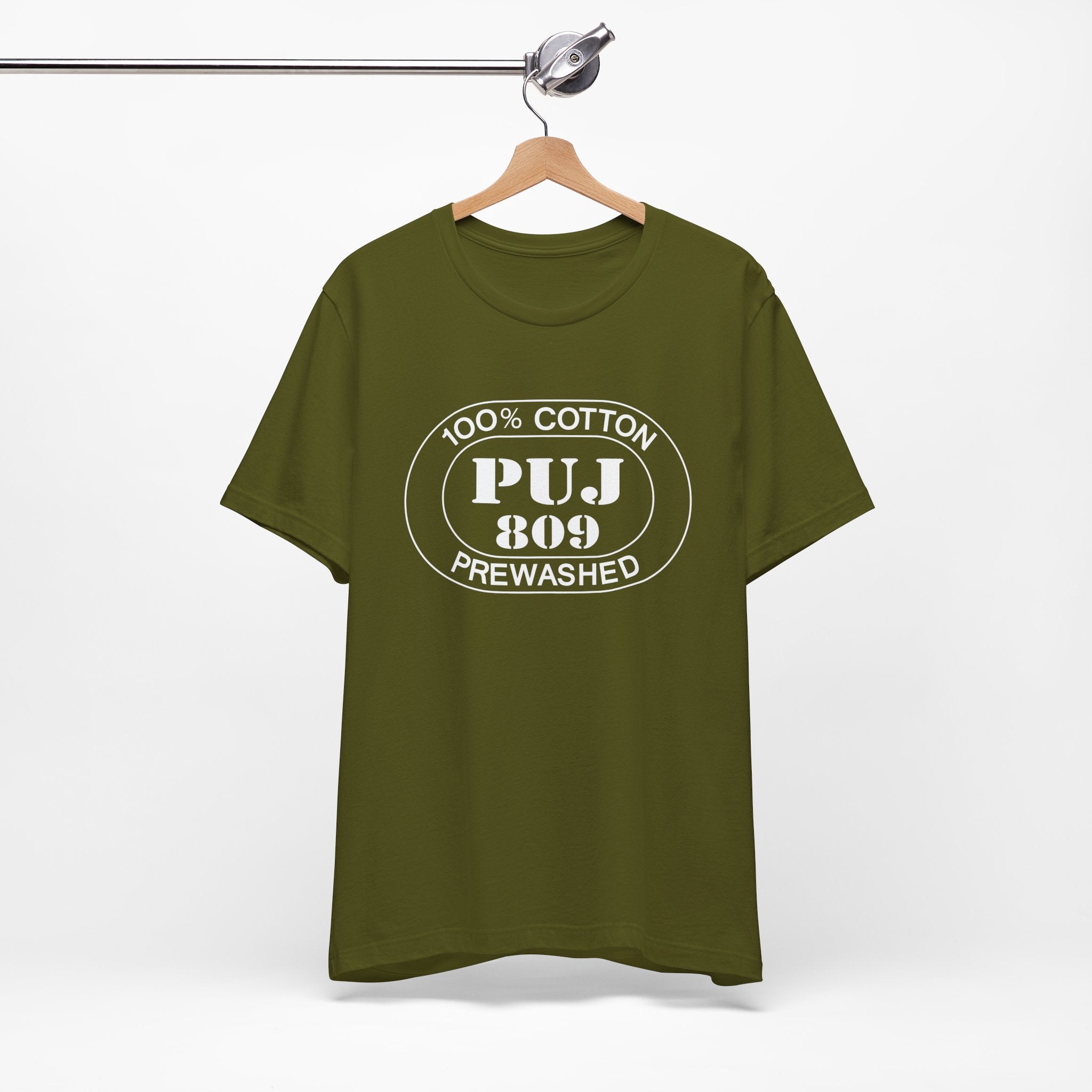 Punta Cana Airport Oval tee in olive, alternate view