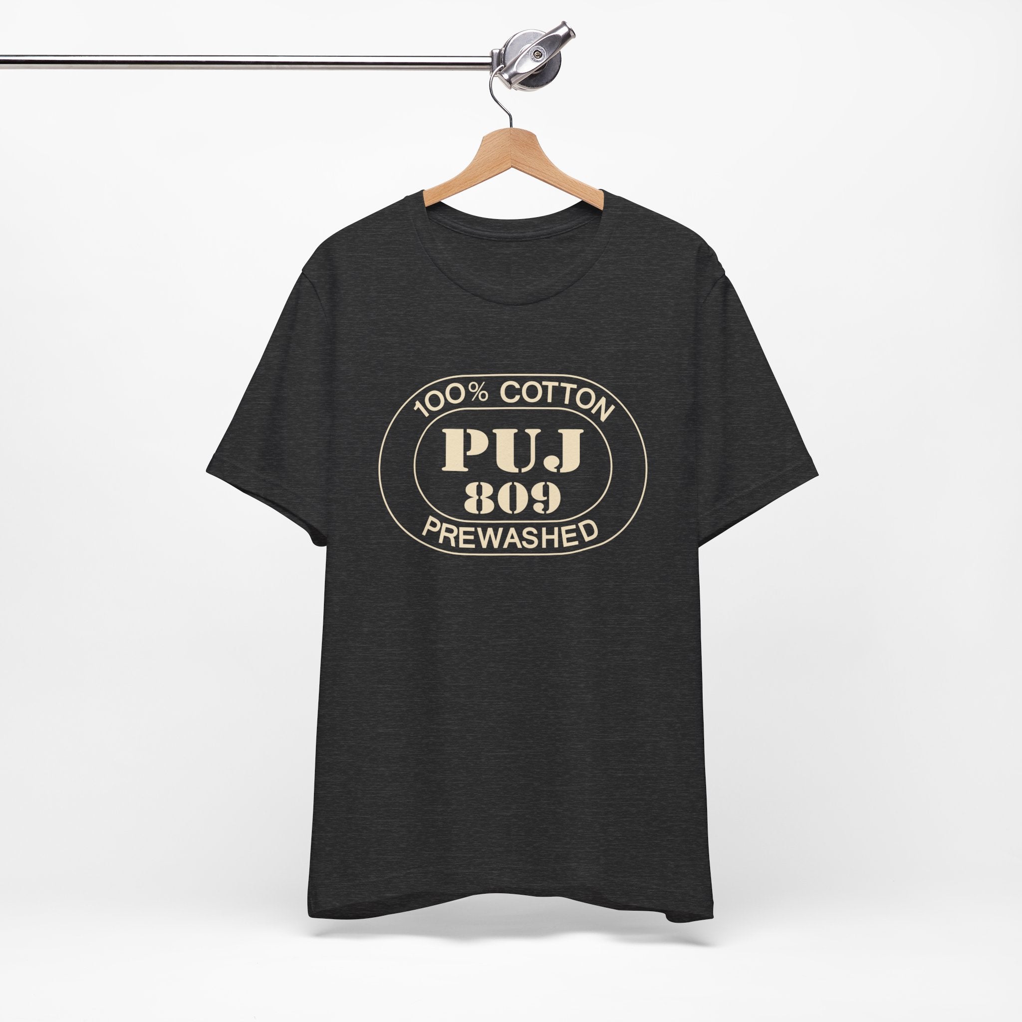 Punta Cana Airport Oval tee in dark grey heather, alternate view