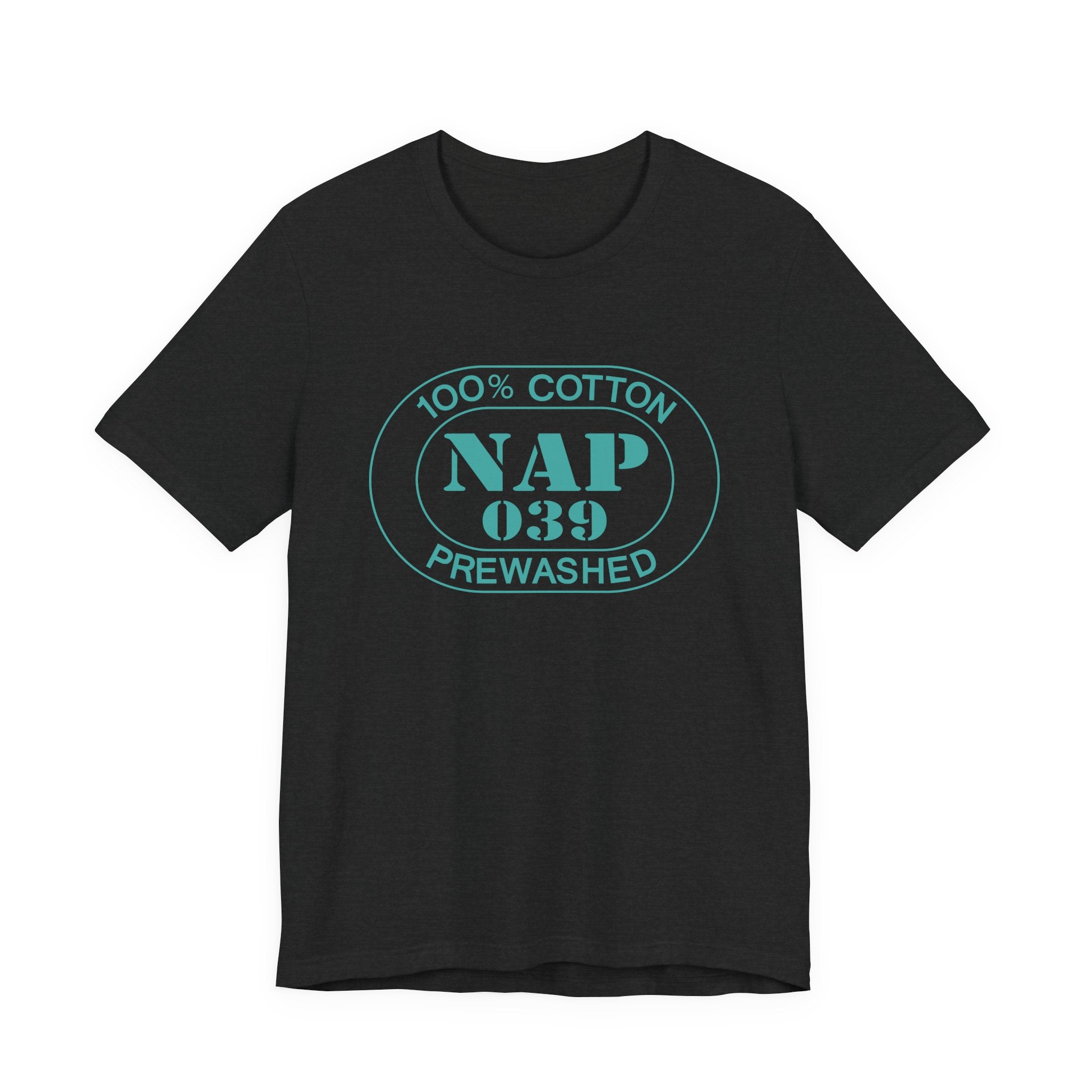 Positano Airport Oval tee in solid black blend, front view