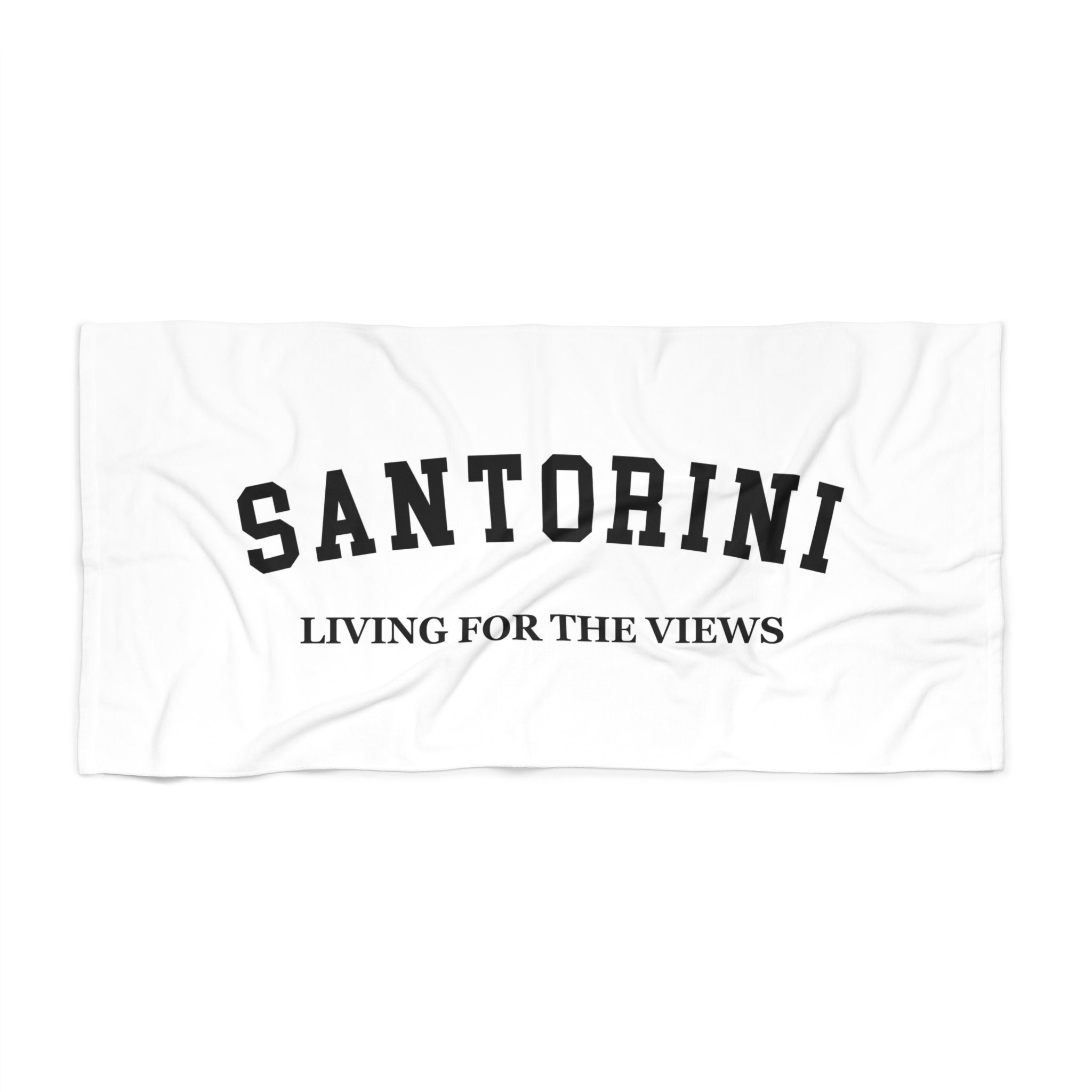 Santorini Slogan Series Beach Towel — Premium Oversized | BY CHARLES