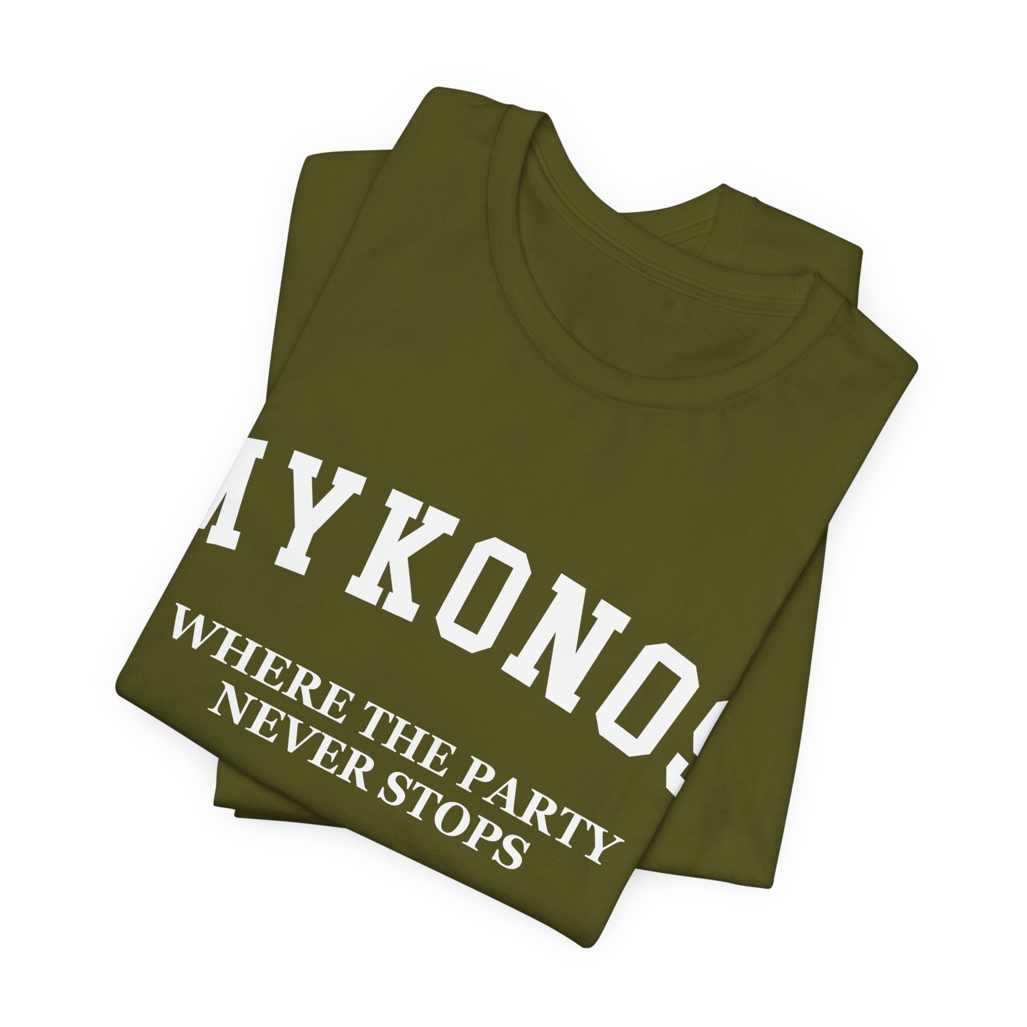 Mykonos Collegiate — 100% Cotton Premium Unisex T-Shirt | BY CHARLES