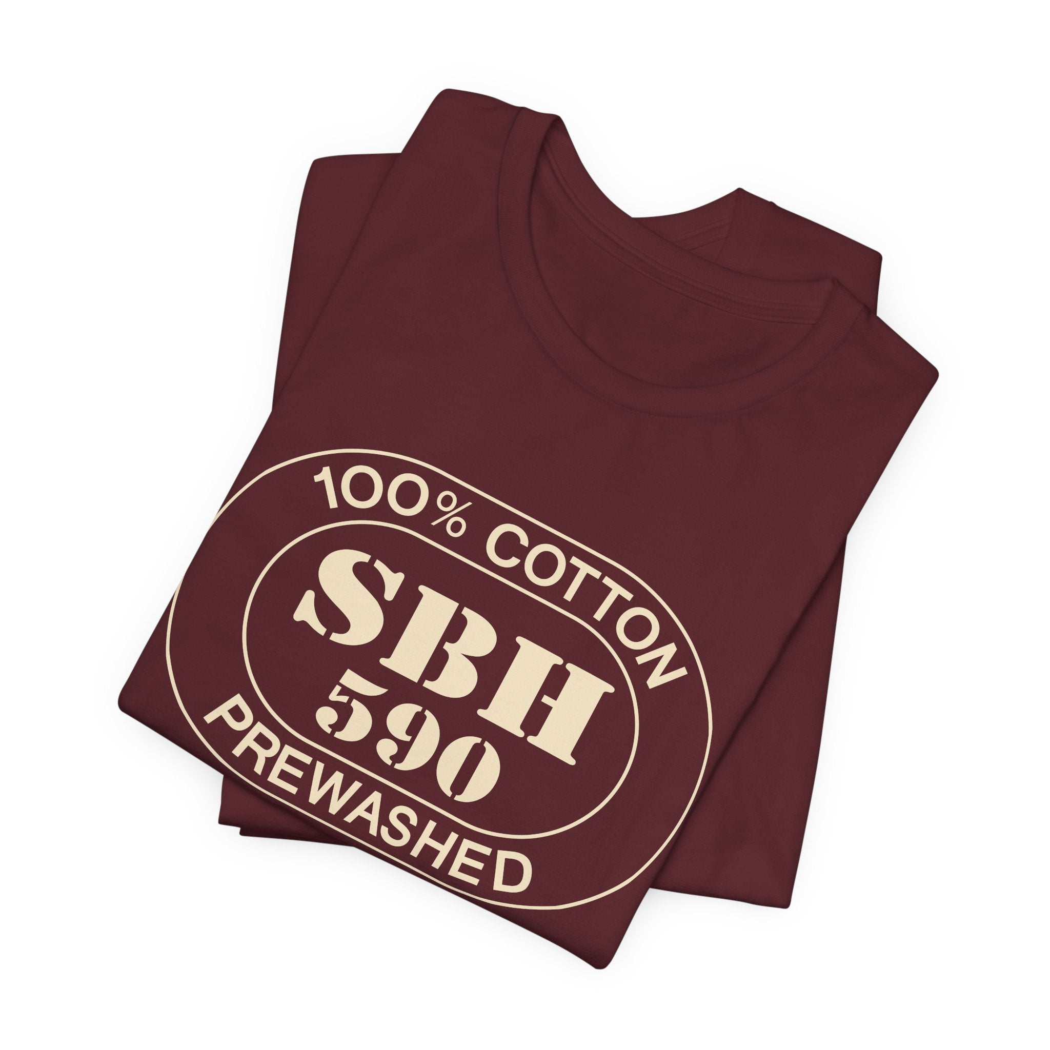 St. Barts Airport Oval tee in maroon, front view