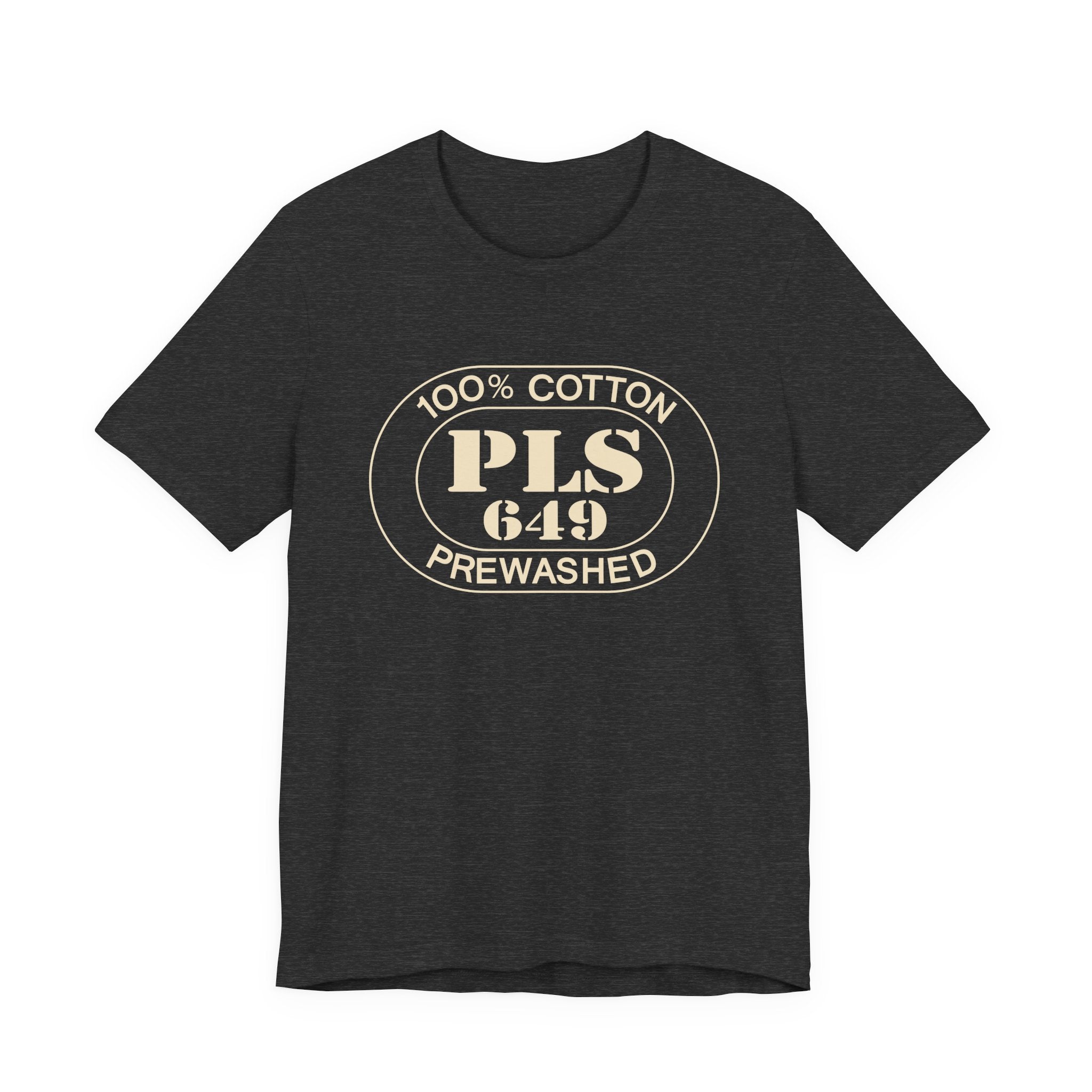 Turks & Caicos Airport Oval tee in dark grey heather, front view