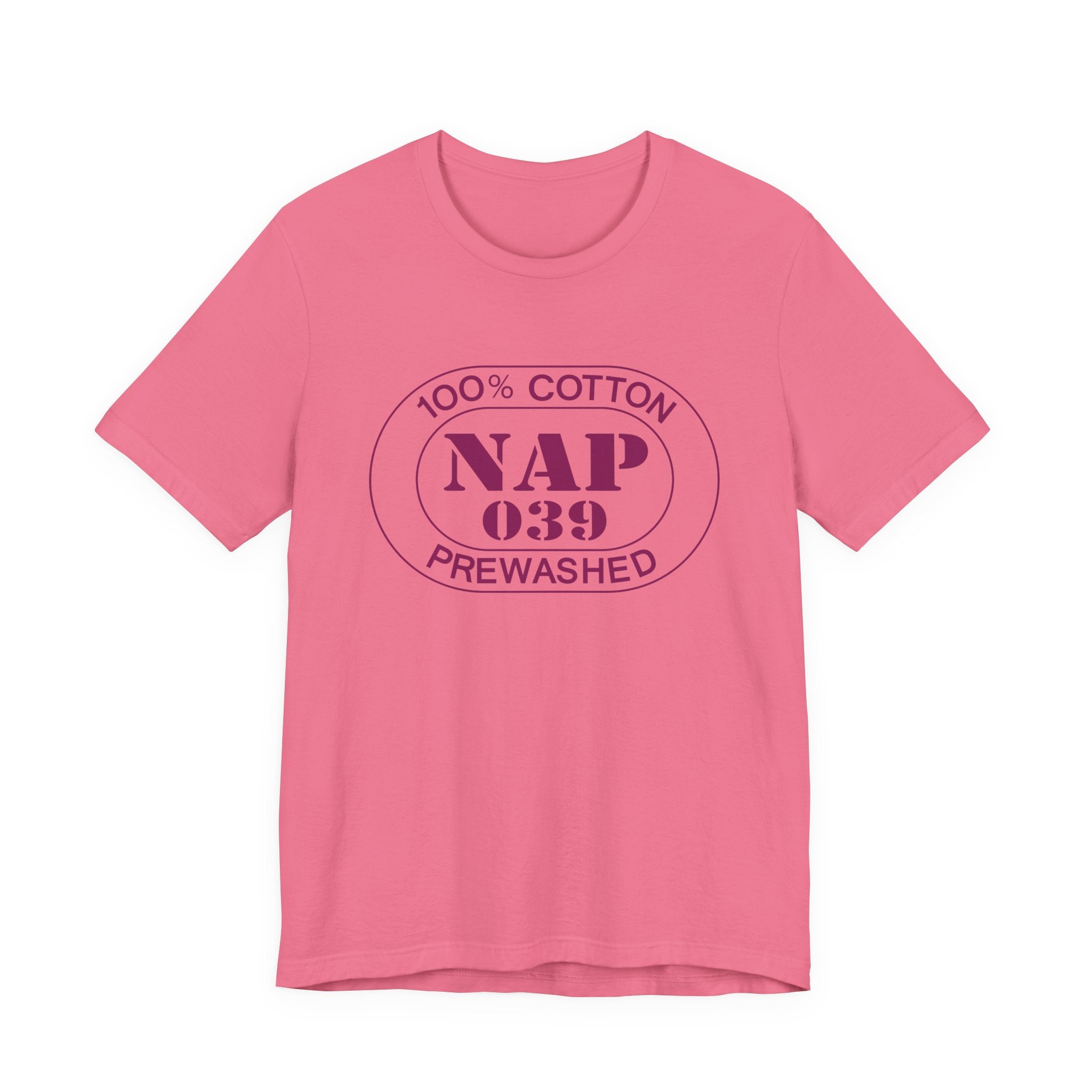 Positano Airport Oval tee in charity pink, front view